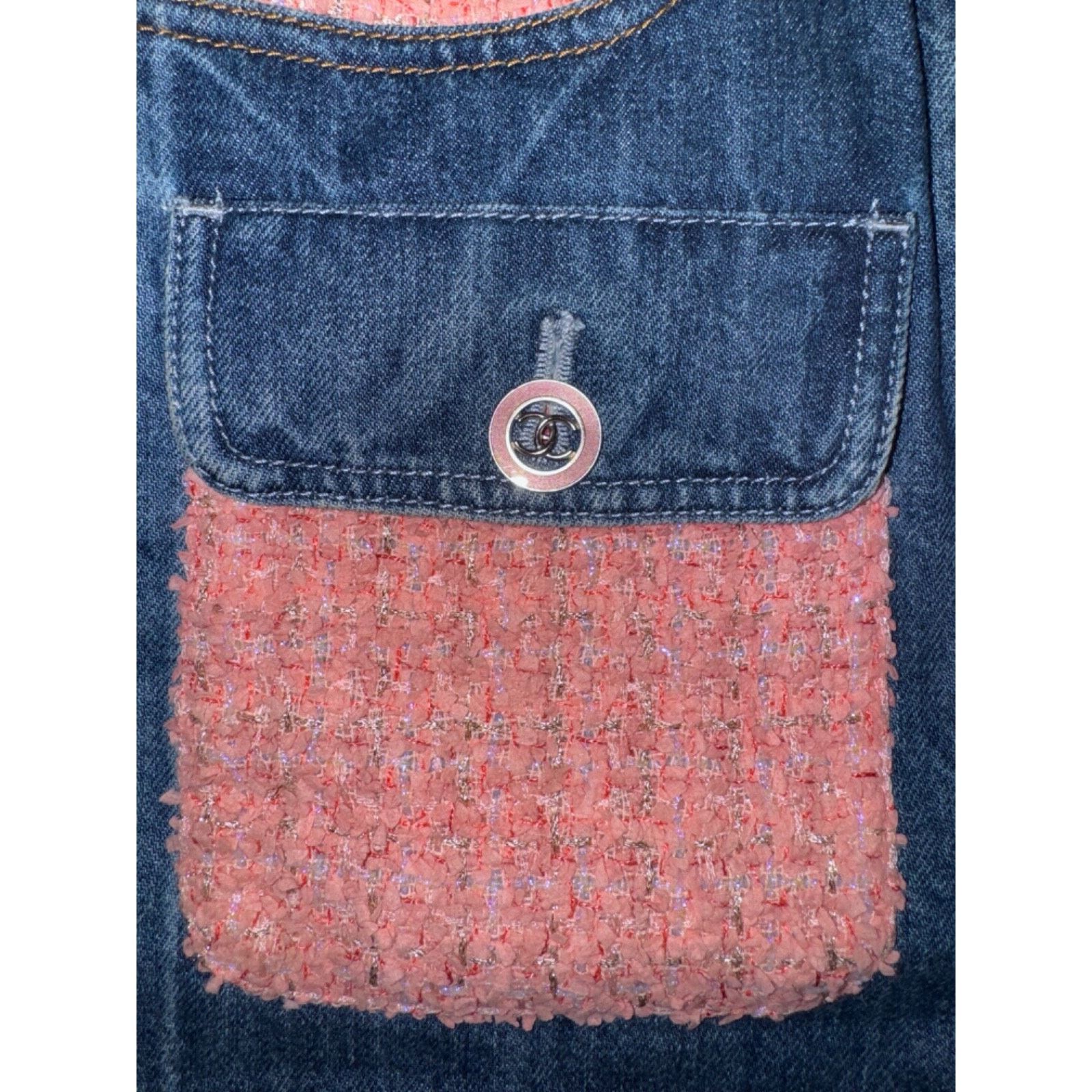 Chanel Chanel Gold Iridescent Tweed CC Logo Button Regular Jeans 38 Size 26" / US 2 / IT 38 - 10 Thumbnail