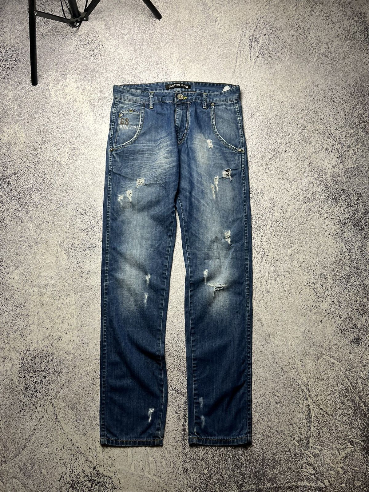 G-Star Vintage G-Star Raw Doubleknee Elwood Jeans Y2K Size US 31 - 1 Thumbnail