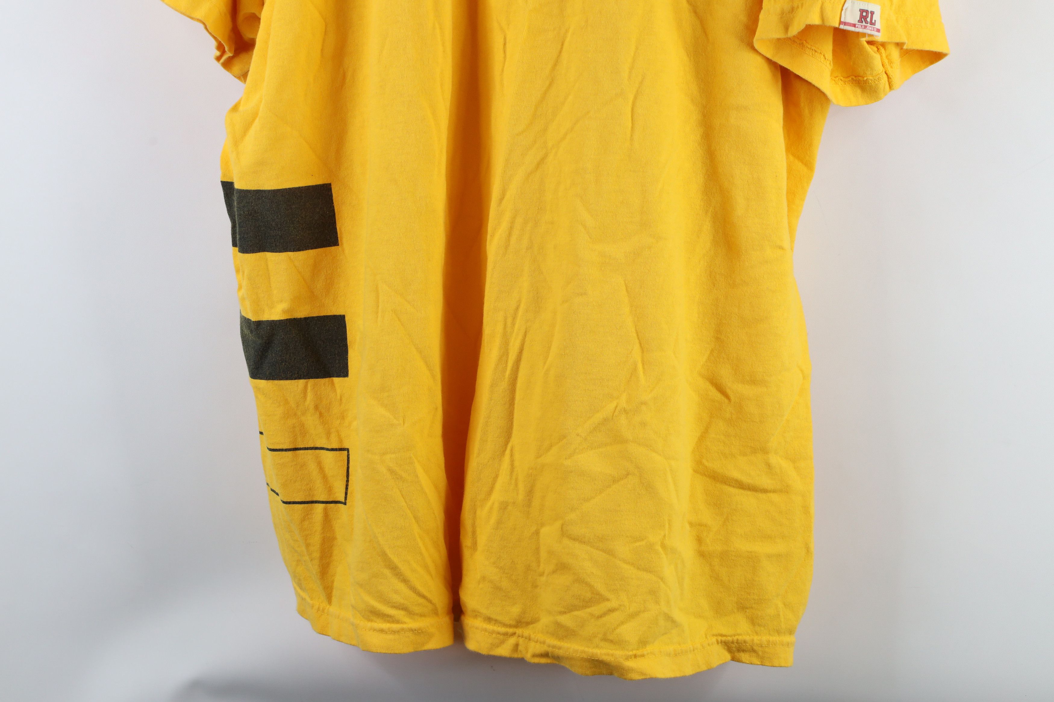 Ralph Lauren × Vintage Vintage 90s Ralph Lauren Out Big Logo Flag T-Shirt Yellow Size US L / EU 52-54 / 3 - 3 Thumbnail