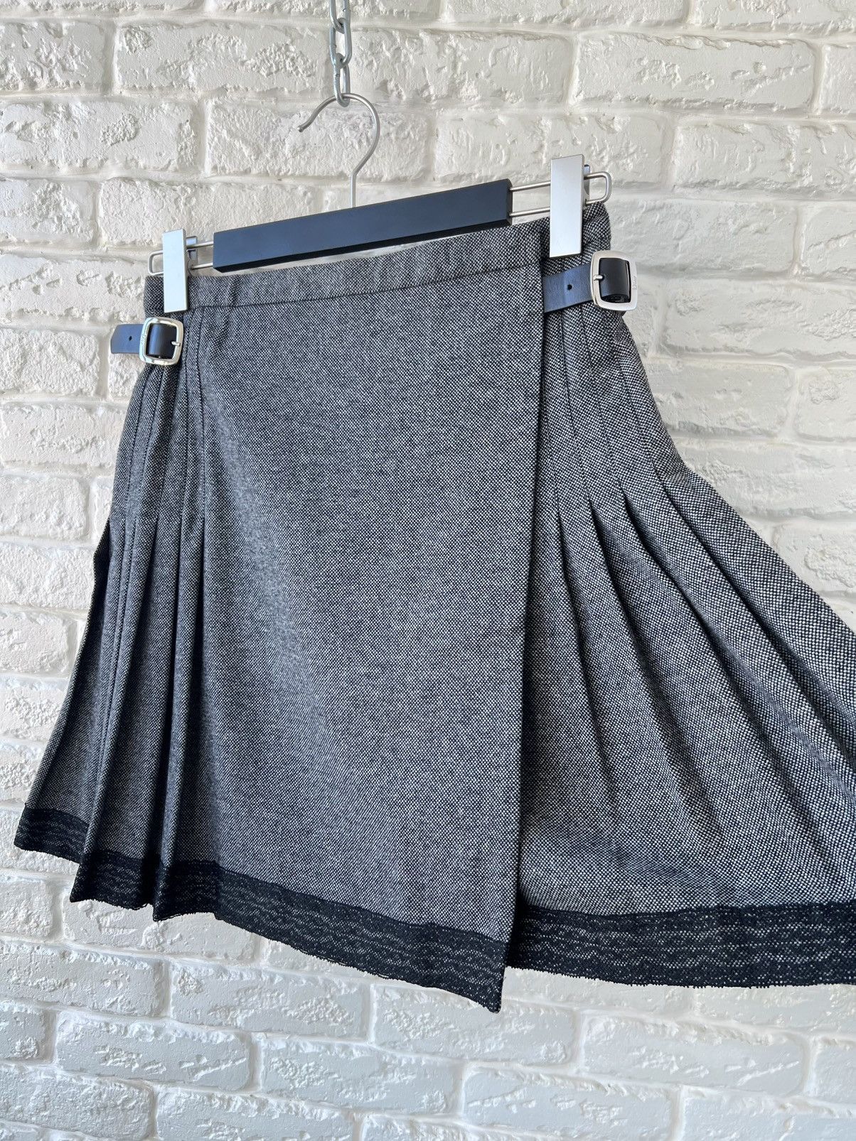 Dior Christian Dior Gray Wool Pleated Knit Skirt Size 28" / US 6 / IT 42 - 4 Thumbnail