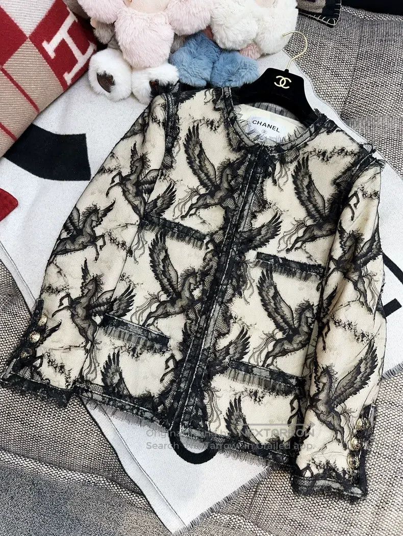Chanel Chanel 20k equestrian series black Fedasus jacket lace jac Size XS / US 0-2 / IT 36-38 - 8 Thumbnail