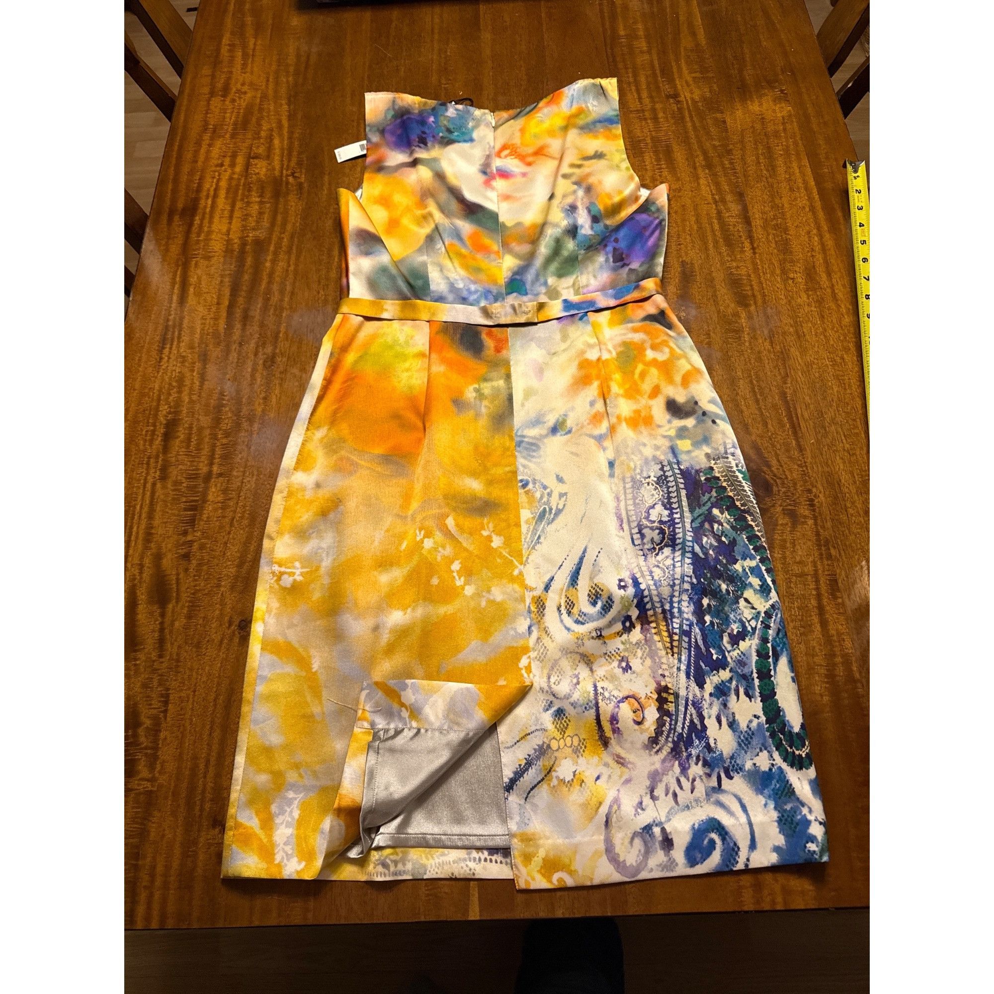Elie Tahari Elie Tahari Sunflower Print Sleeveless Silk Dress With Back Size M / US 6-8 / IT 42-44 - 7 Thumbnail