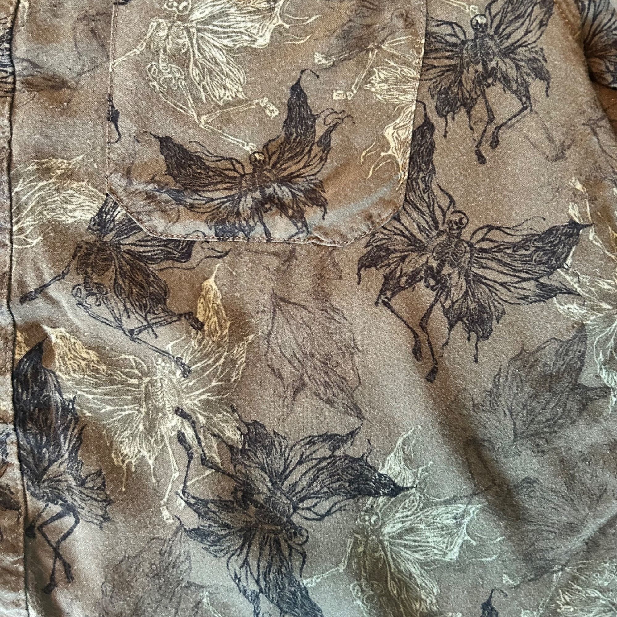 Other Social Collision 100% Rayon Skeleton Print Button Up Shirt S Size S / US 4 / IT 40 - 4 Thumbnail