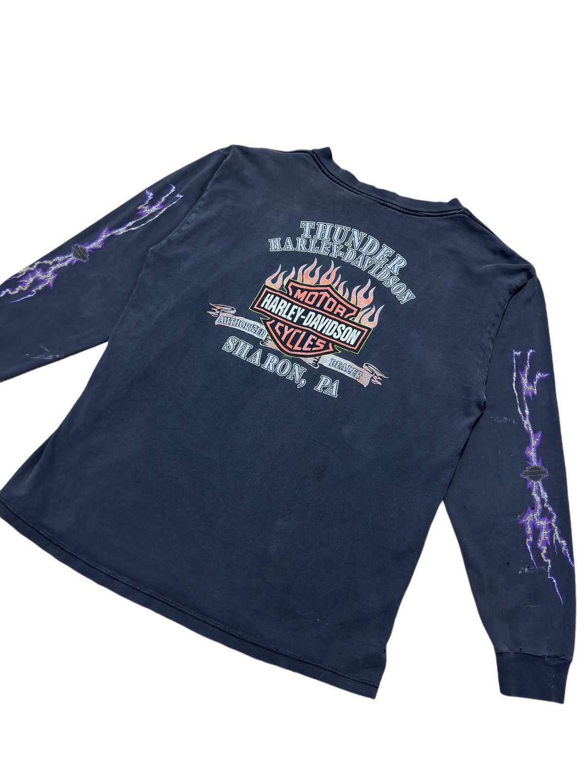Harley Davidson Harley Davidson Faded Vintage Thunder Eagle Long Sleeve Tee Size US L / EU 52-54 / 3 - 4 Thumbnail