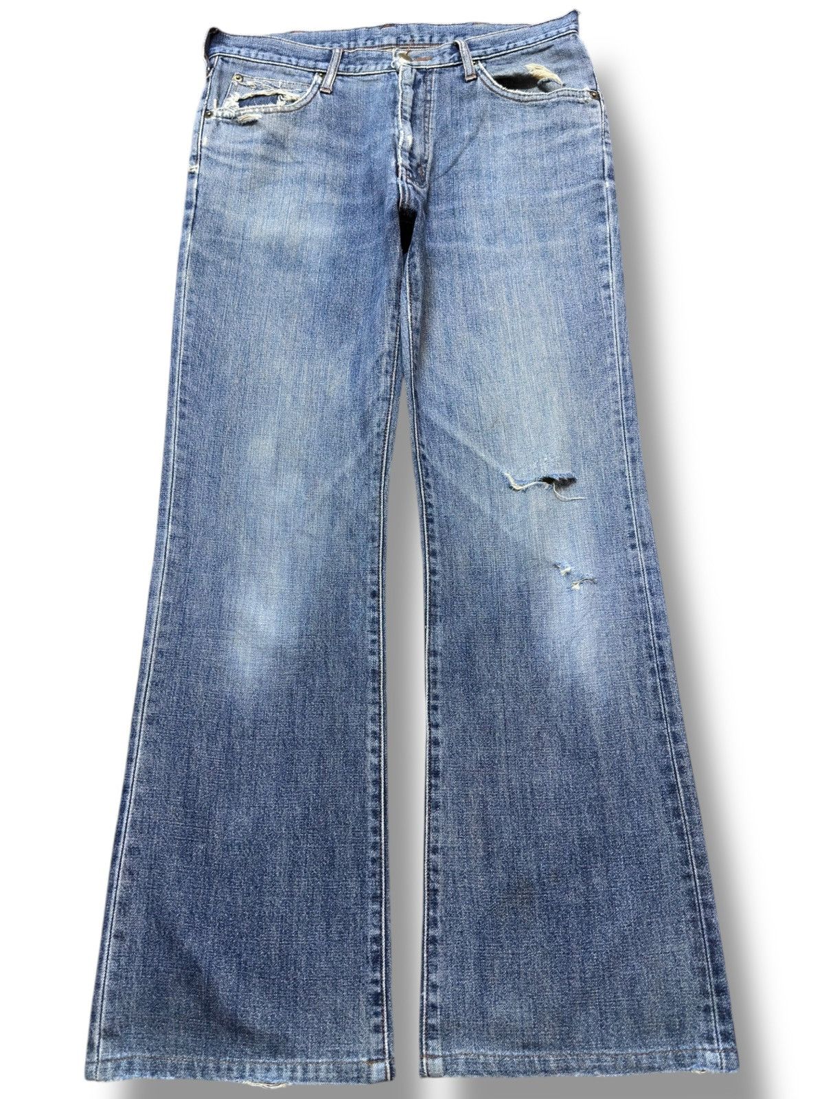 Sandro Vintage Wrangler Flare Bell Bottom Denim Size US 33 - 1 Thumbnail