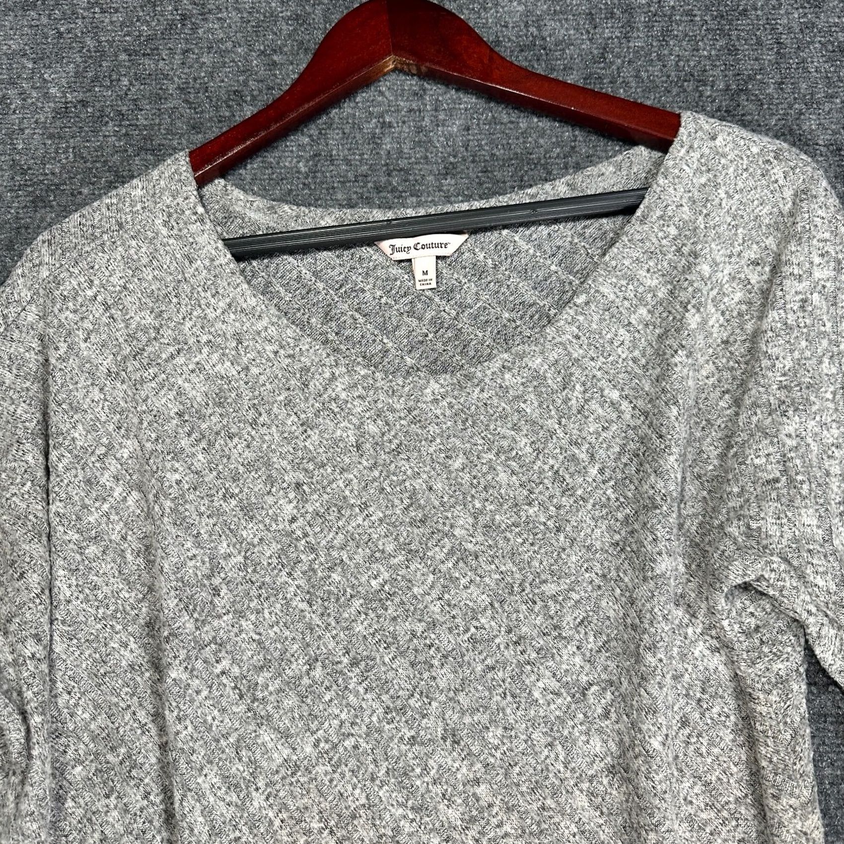 Juicy Couture Juicy Couture Sweater Womens M Gray Knit 3/4 Sleeve Boxy Lagenlook Pullover Cardigan Knitwear Ribbed Hem Regular Fit Size M / US 6-8 / IT 42-44 - 4 Thumbnail