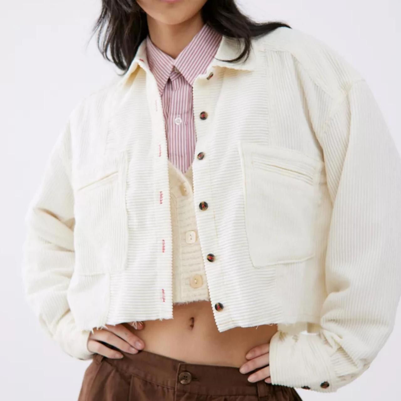 Urban Outfitters cropped corduroy button up jacket Size S / US 4 / IT 40 - 3 Thumbnail