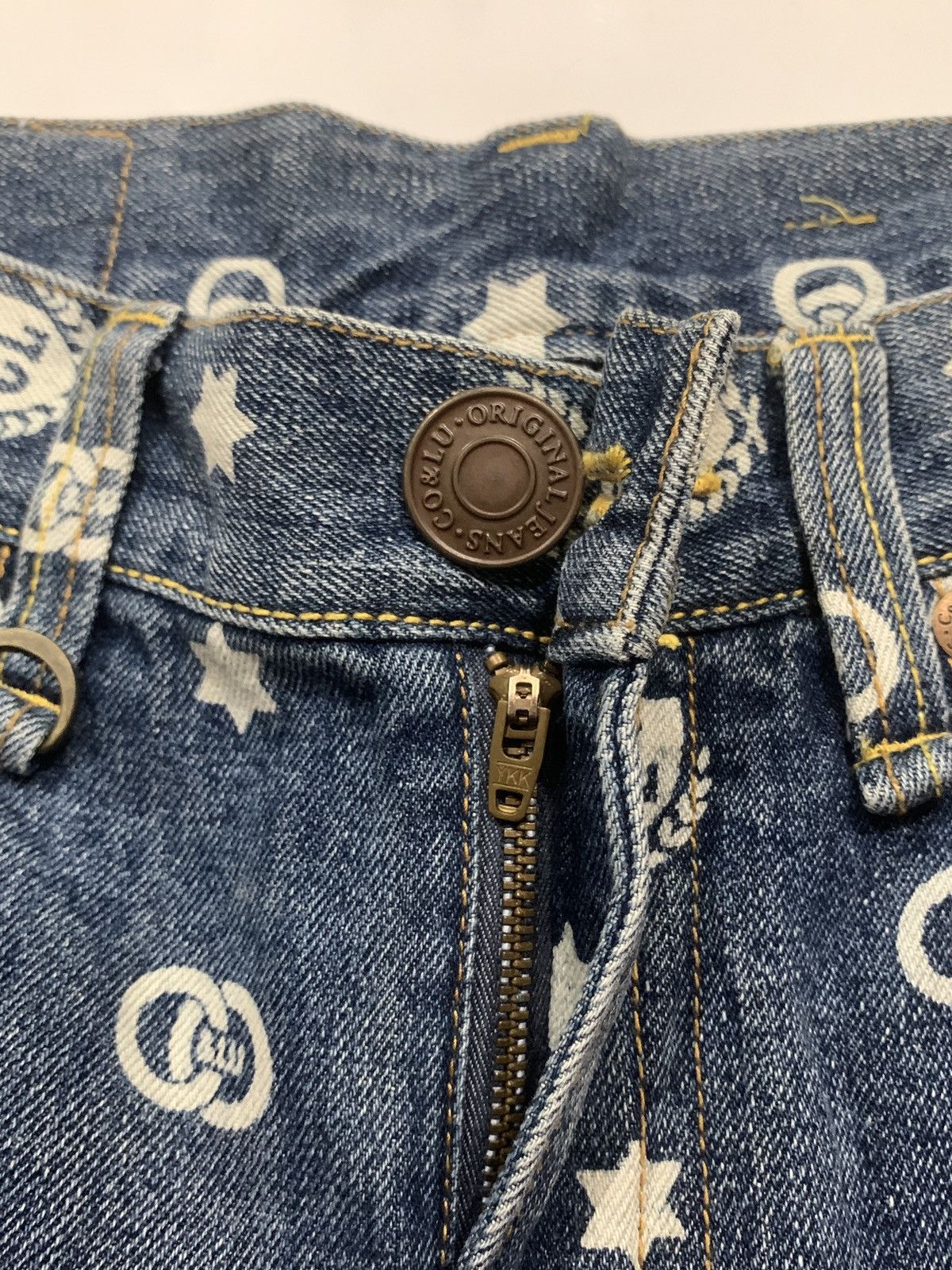 Japanese Brand Co&Lu Multi Logo All Over Print Jeans Size US 31 - 9 Thumbnail