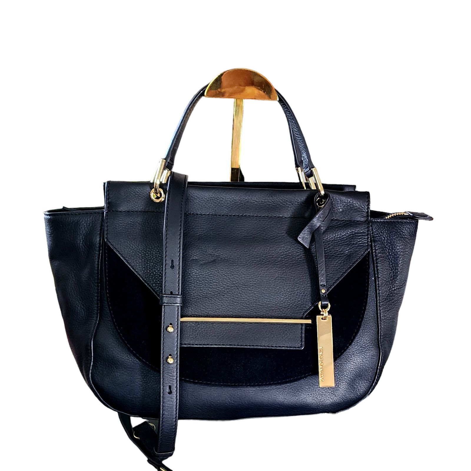 Vince Camuto Vince Camuto black leather & suede satchel handbag Size ONE SIZE - 1 Thumbnail