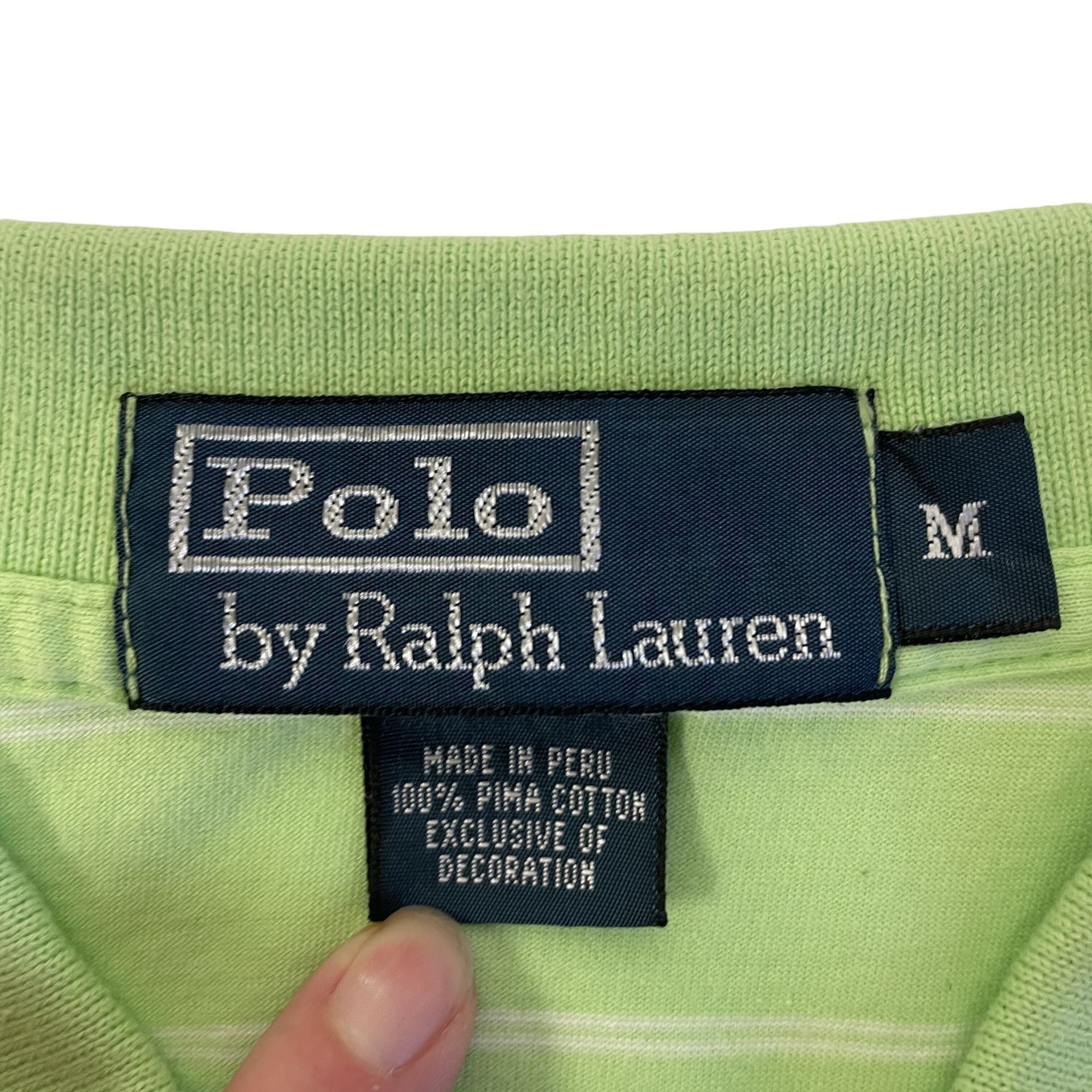 Ralph Lauren Ralph Lauren NEON LIME Stripe PIMA Cotton POLO Golf Shirt Size US M / EU 48-50 / 2 - 4 Thumbnail