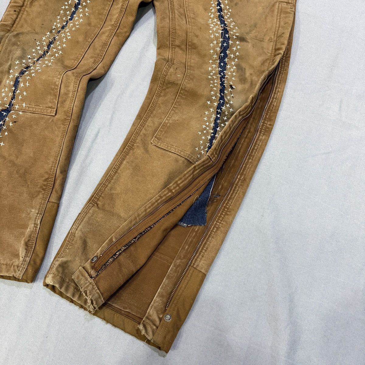 Carhartt Carhartt sashiko embroiderd B194 BRN Double knee denim Size US 34 / EU 50 - 9 Thumbnail