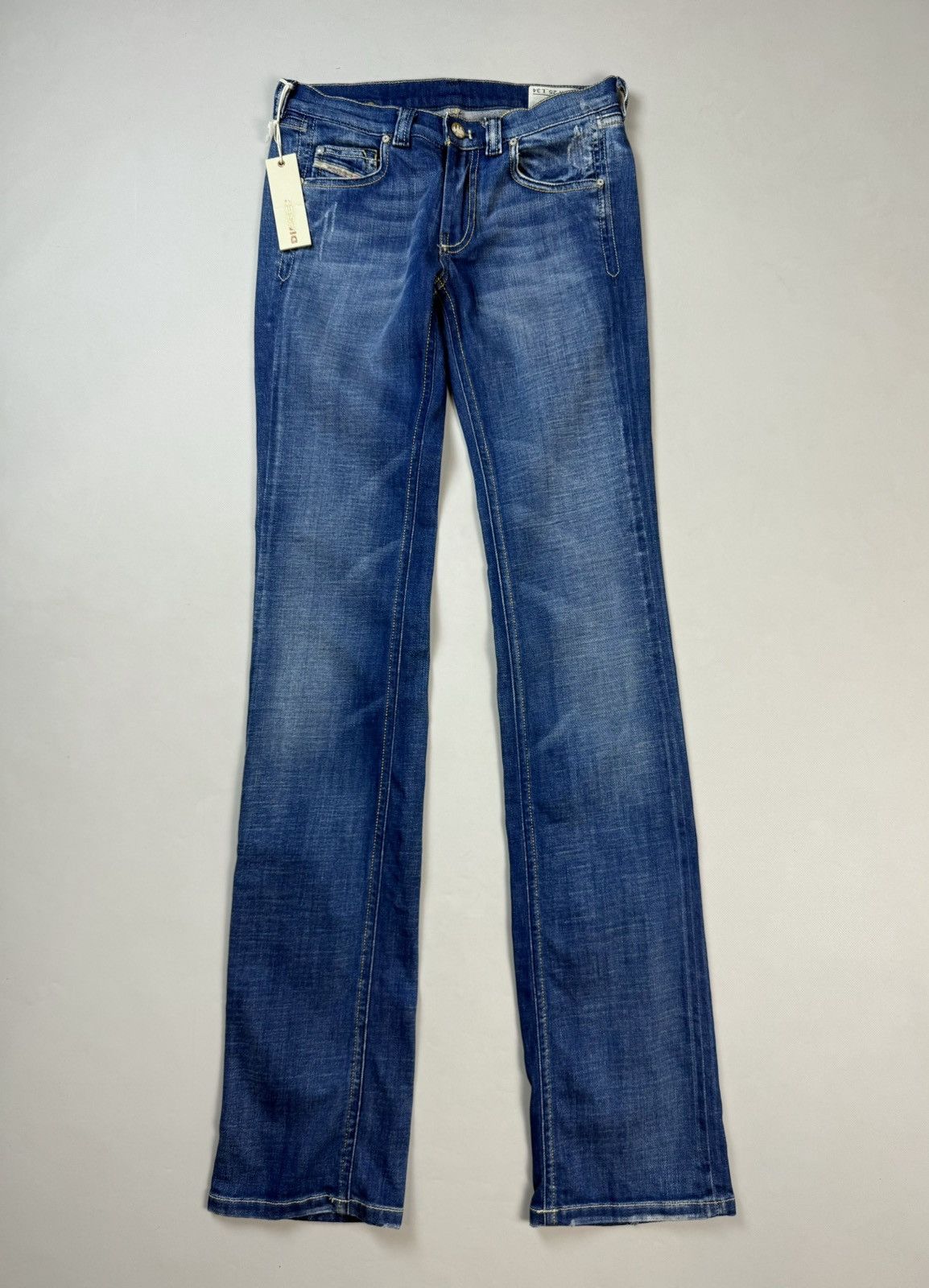 Diesel BNWT! Diesel Doozy Low Rise Wide Leg Y2K Denim Jeans Pants Size 26" / US 2 / IT 38 - 1 Thumbnail