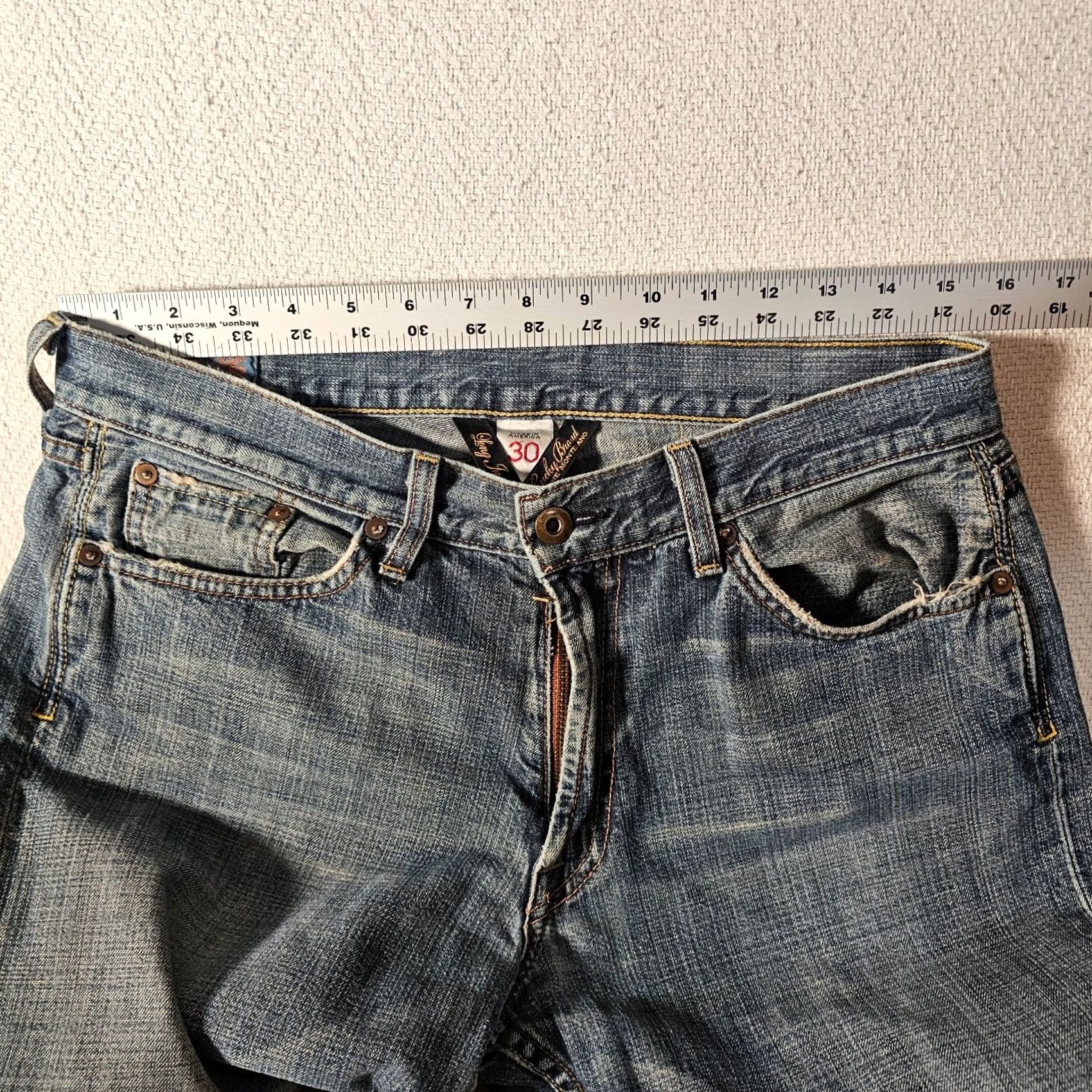 Lucky Brand VINTAGE Lucky Brand Jeans Women's 30 Blue Inseam 33 Bootcut Denim 100% Cotton USA Mens Women Girls Size 30" / US 8 / IT 44 - 6 Thumbnail
