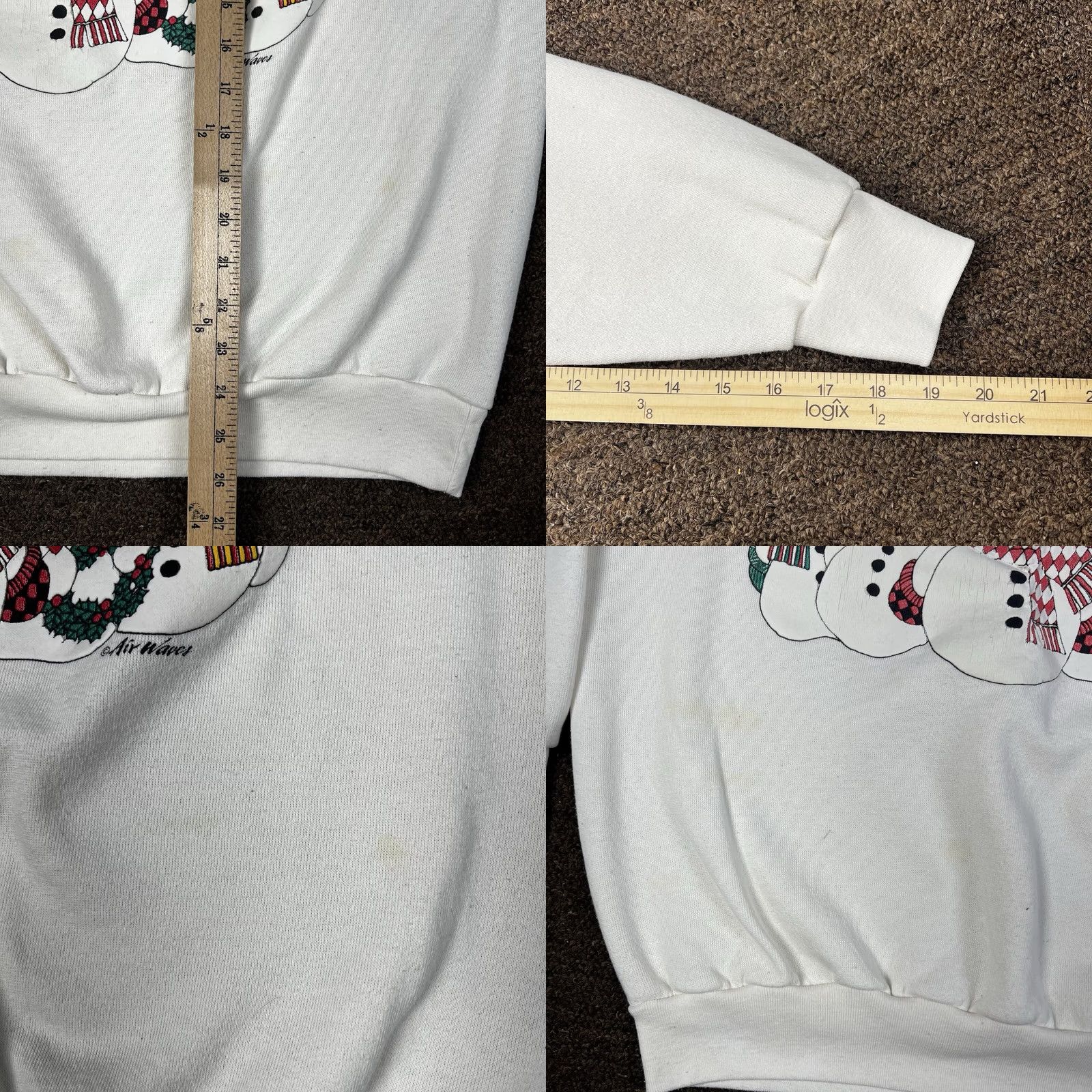 Delta VINTAGE Christmas Puff Print Graphic Crewneck Sweatshirt L Adults White Delta, 90s, Made In USA Size US L / EU 52-54 / 3 - 8 Thumbnail