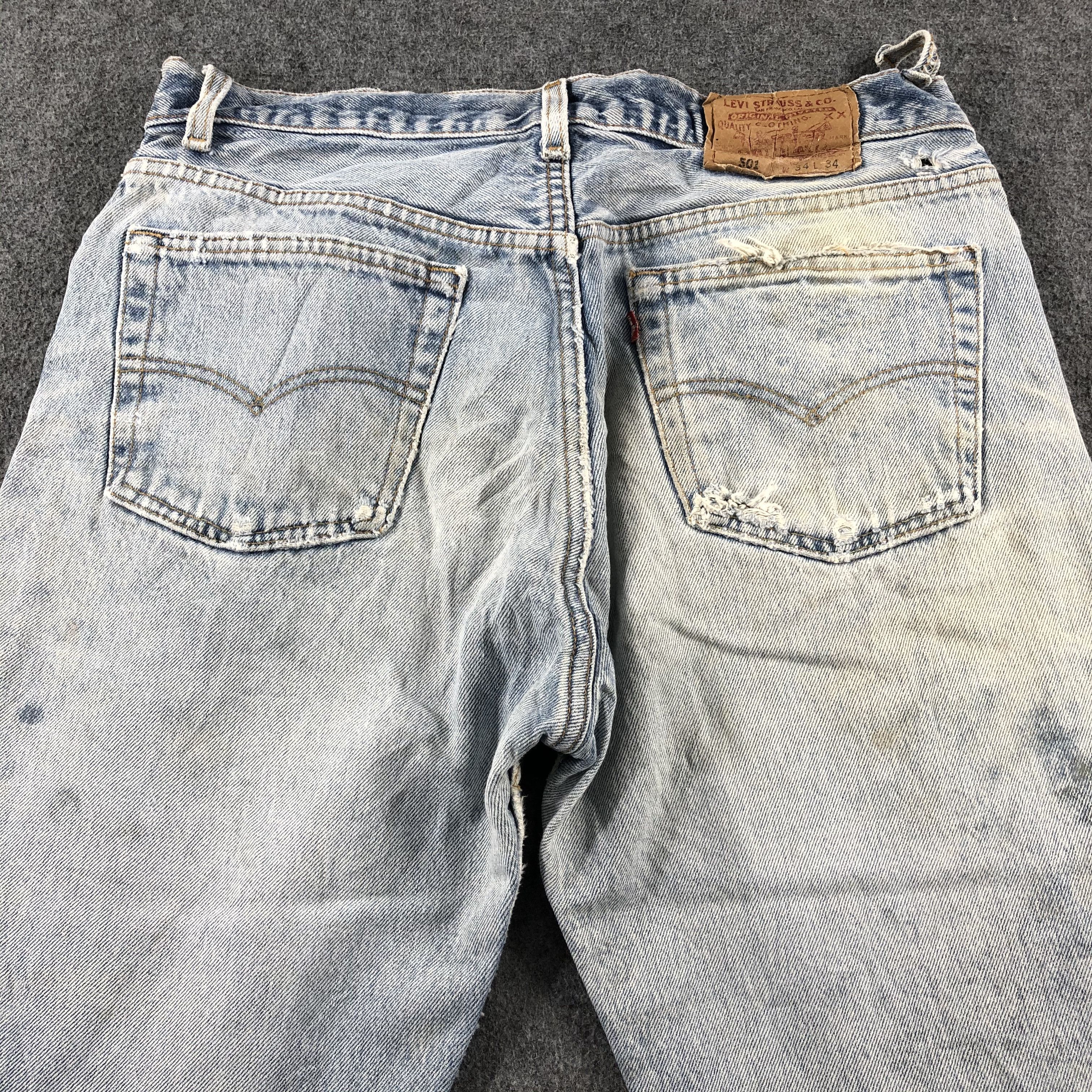 Levi's Vintage 90s Light Wash Levis 501 Jeans-J2611 Size US 33 - 4 Thumbnail