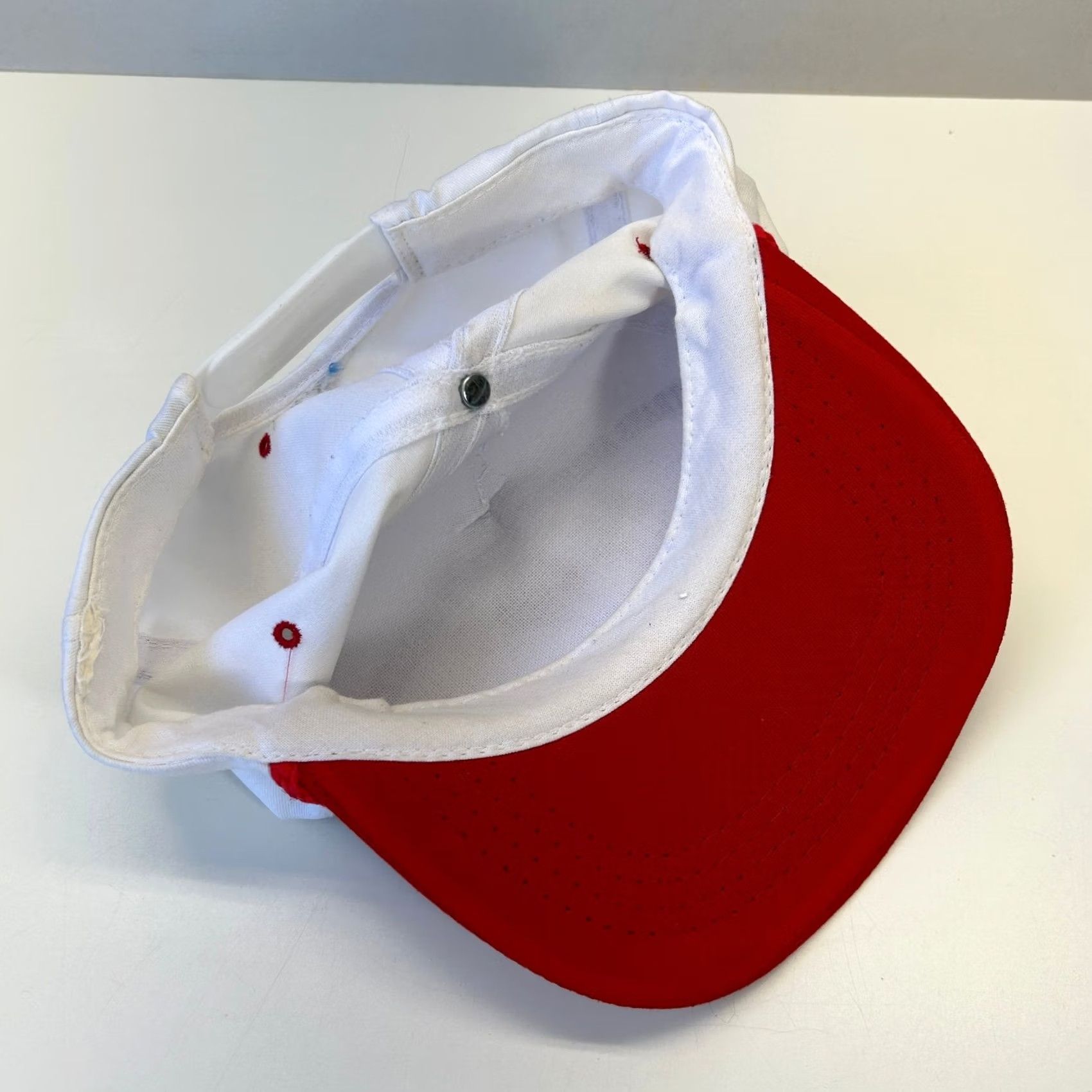 Vintage Vintage Trans-American Ostrich Traders Snapback Hat Palm Desert CA White Red Men One Size White Snapback 80s 90s USA Adjustable Size ONE SIZE - 6 Thumbnail