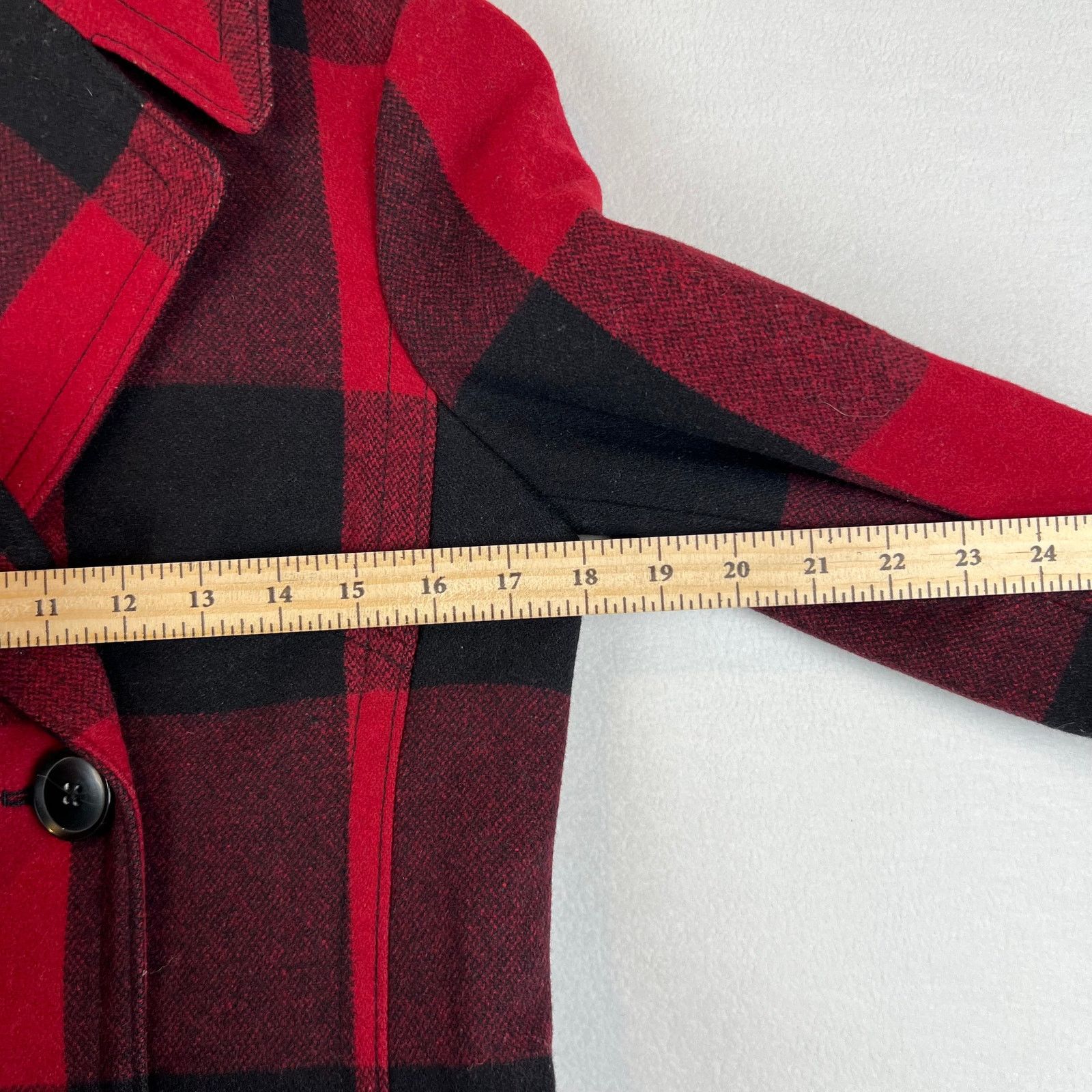 Banana Republic Banana Republic Buffalo Plaid Wool Coat Jacket XS Red Black Size XS / US 0-2 / IT 36-38 - 4 Thumbnail