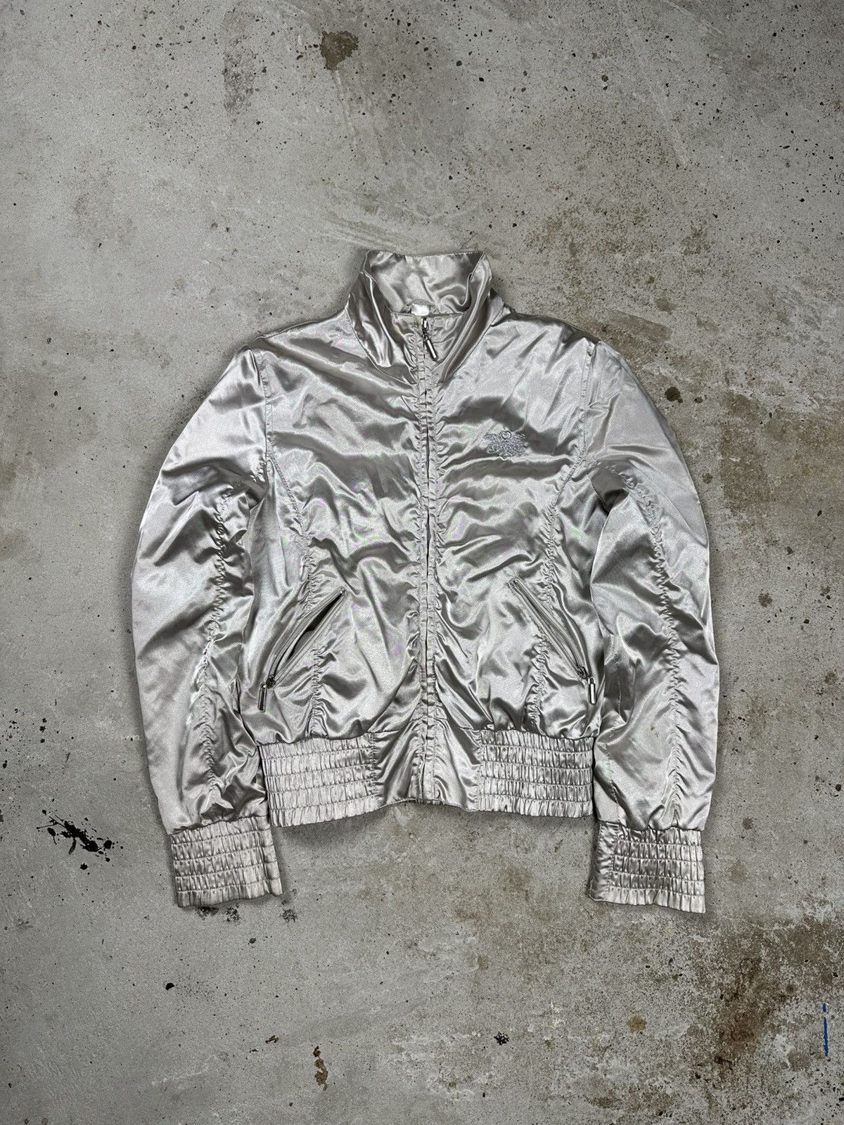 If Six Was Nine × Japanese Brand × Le Grande Bleu (L.G.B.) Vintage Y2K Faux Fur Silver Light Track Bomber Jacket Size US S / EU 44-46 / 1 - 1 Thumbnail