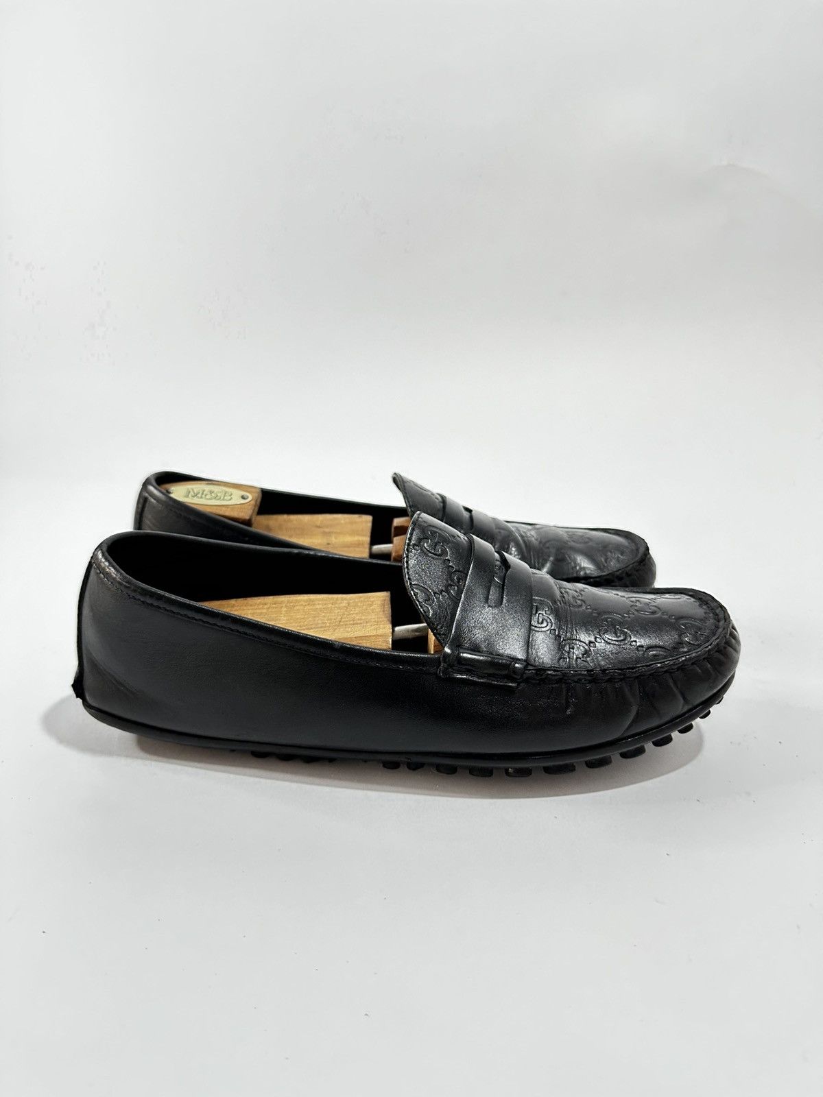 Gucci Gucci Monogram Black Leather Penny Loafers . Size US 8 / EU 41 - 3 Thumbnail