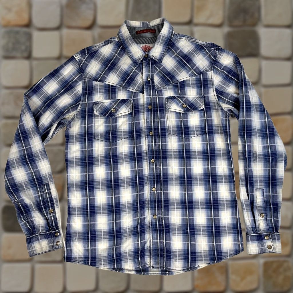 Vintage Christian Audigier Men’s Pearl Snap Western Shirt Plaid Sz M Size US M / EU 48-50 / 2 - 1 Thumbnail