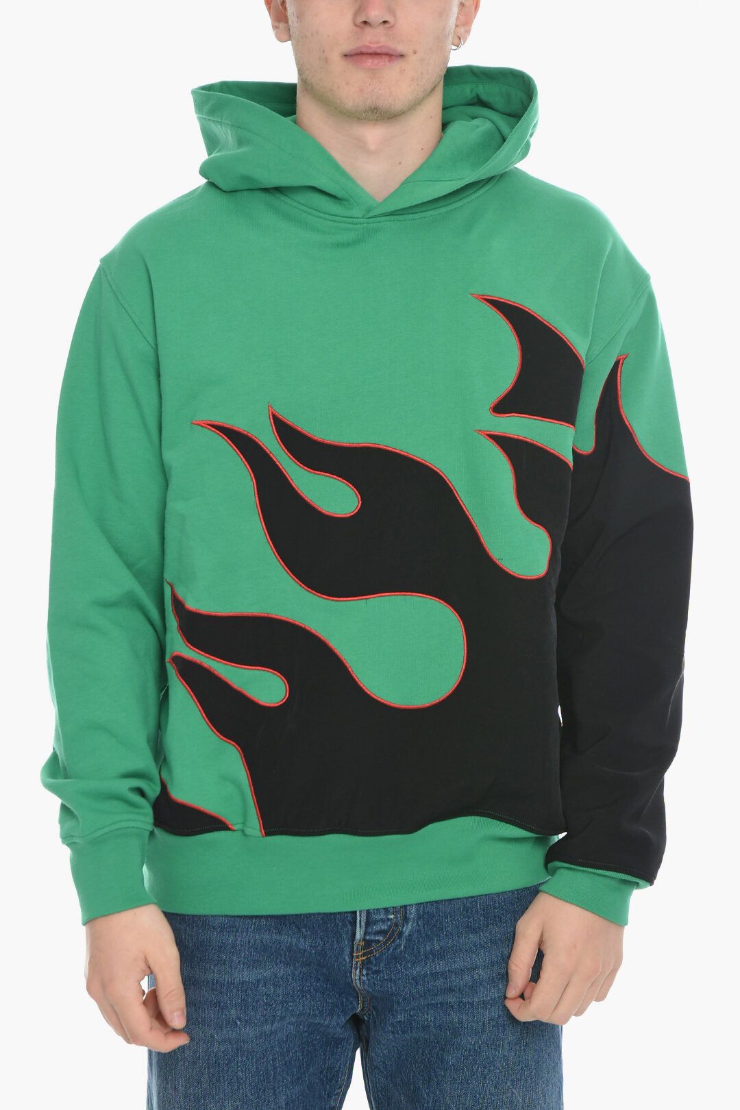 image of Just Don Og1Mm0424 Double Fabric Hoodie In Black Green, Men's (Size Medium)