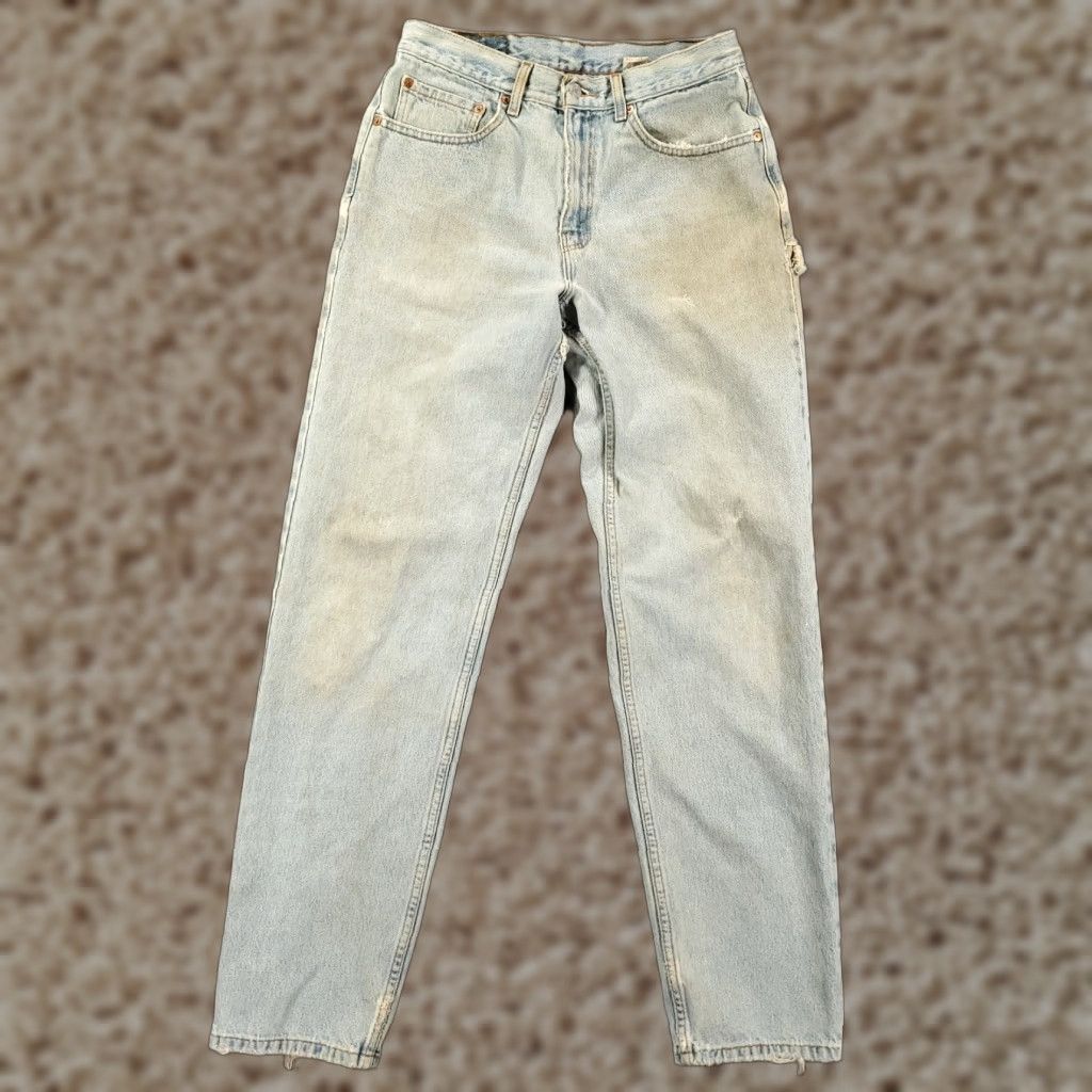 Levi's VINTAGE Levi's 550 Jeans Mens 33x34 9 0s Grunge Distressed Relaxed Denim Blue 5-Pocket Logo 550 90s Mens Jeans Size US 33 - 1 Thumbnail