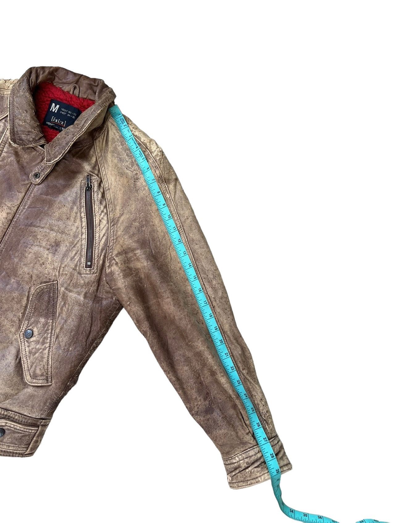 Leather Vintage 80s ixi:z Distress Patina Leather Lined Moto Jacket Size US M / EU 48-50 / 2 - 4 Thumbnail