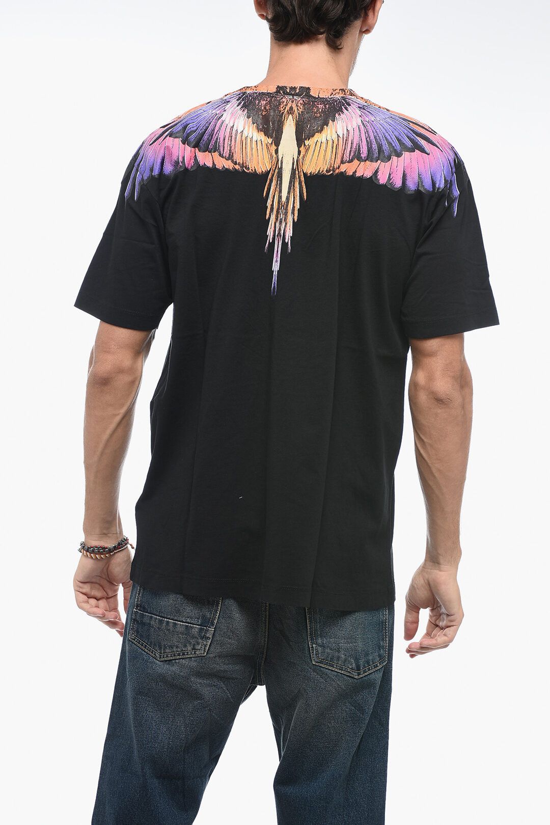 Marcelo Burlon og1mm0824 Crewneck Cotton T-Shirt in Black Size US XXL / EU 58 / 5 - 2 Thumbnail