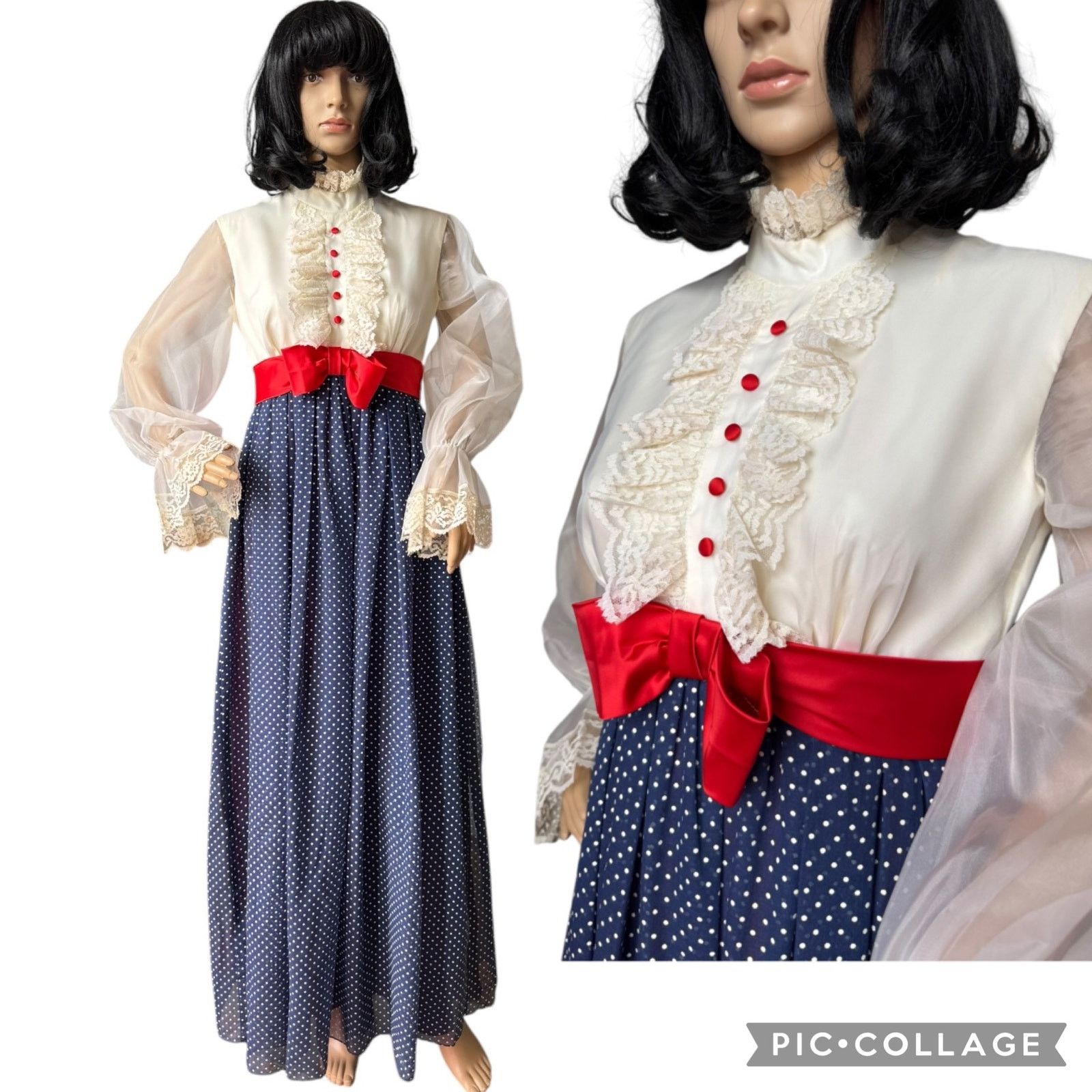 Vintage 1900s Vtg Edwardian Style Mary Poppins Dress small- medium Size S / US 4 / IT 40 - 1 Thumbnail