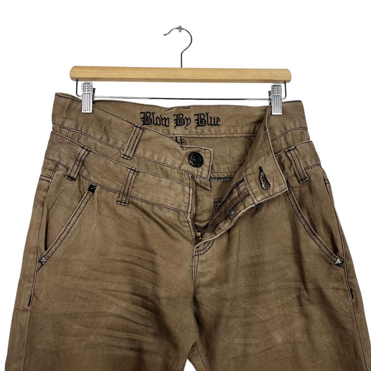 Japanese Brand Vintage Blobo By Blue Double Waist Flare Pants Size 33" - 14 Thumbnail