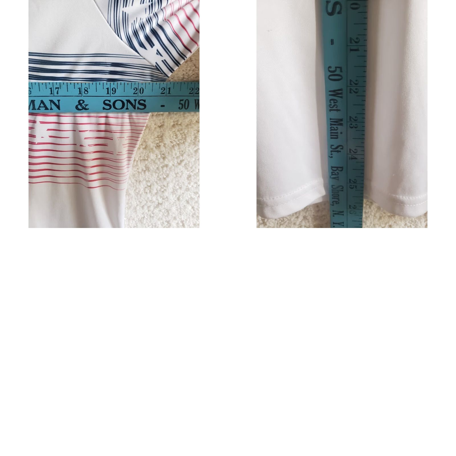Vintage Antigua Women's L Golf Tennis Top Short Sleeve 1/4 Zip Stars and Stripes White Red Blue America Size L / US 10 / IT 46 - 9 Thumbnail