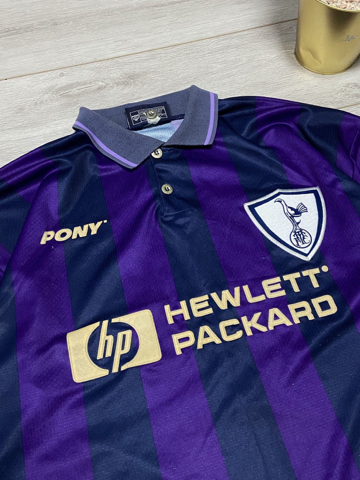 Vintage Pony Tottenham hp 1998 1999 away soccer jersey football Size US L / EU 52-54 / 3 - 3 Thumbnail