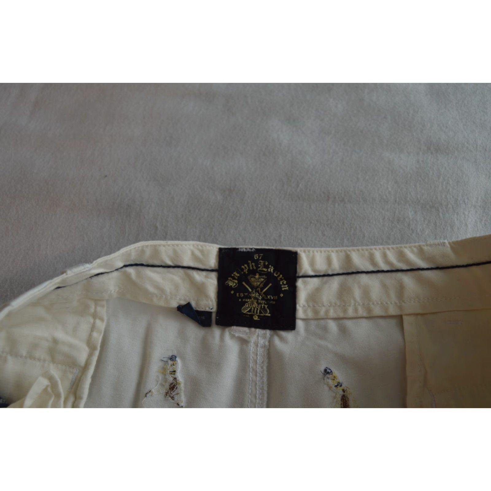 Polo Ralph Lauren VINTAGE Polo Ralph Lauren Mens Chino Shorts Embroidered Sports Players 40 White Cotton Spandex Canvas Flat Front Classic Fit Casual Travel Size US L / EU 52-54 / 3 - 6 Thumbnail