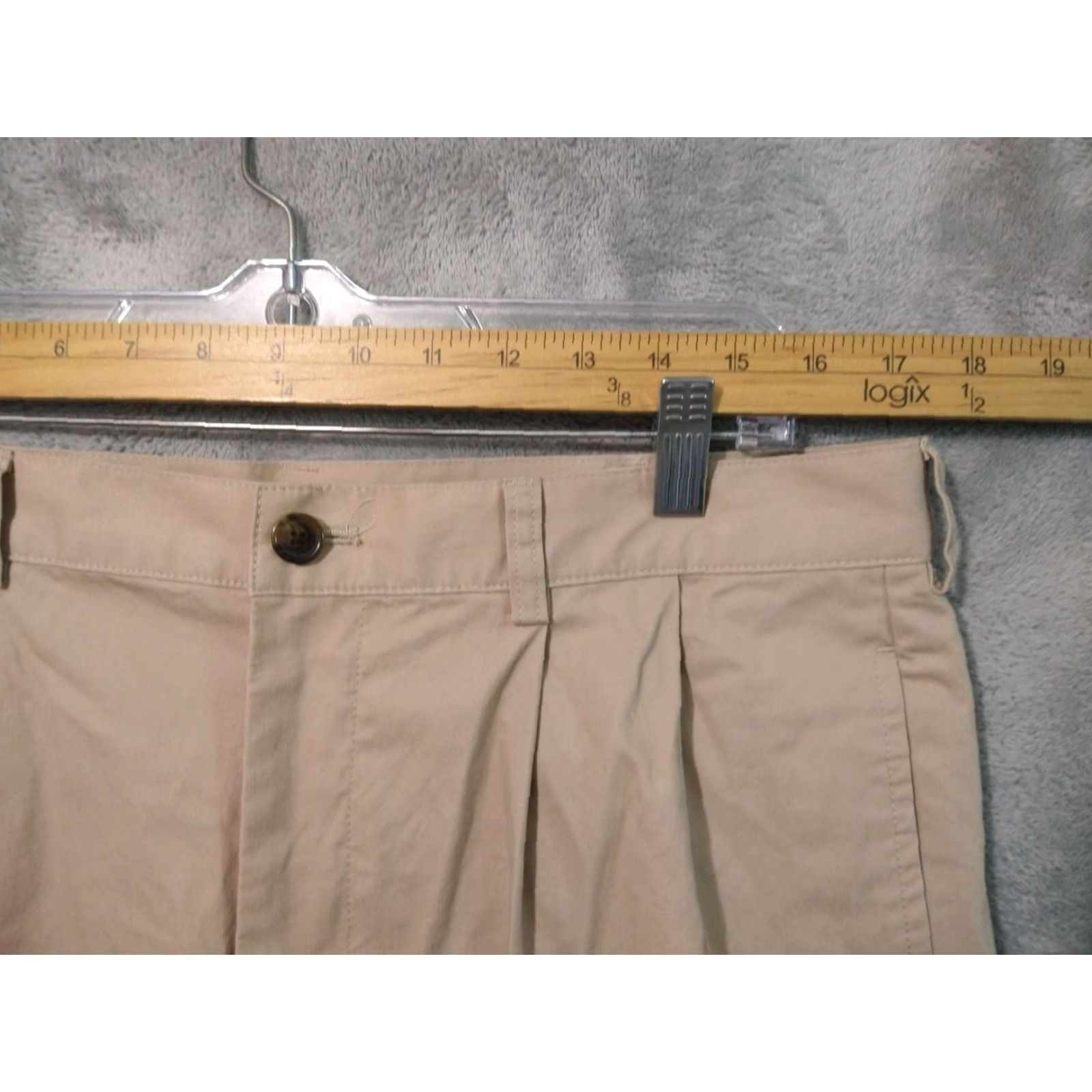Brooks Brothers Brooks Brothers Mens Chino Pants Regular Classic Beige Cotton 35x32 Tapered Leg Cuffed Pleated Style City Preppy Vintage No Size US 35 - 3 Thumbnail