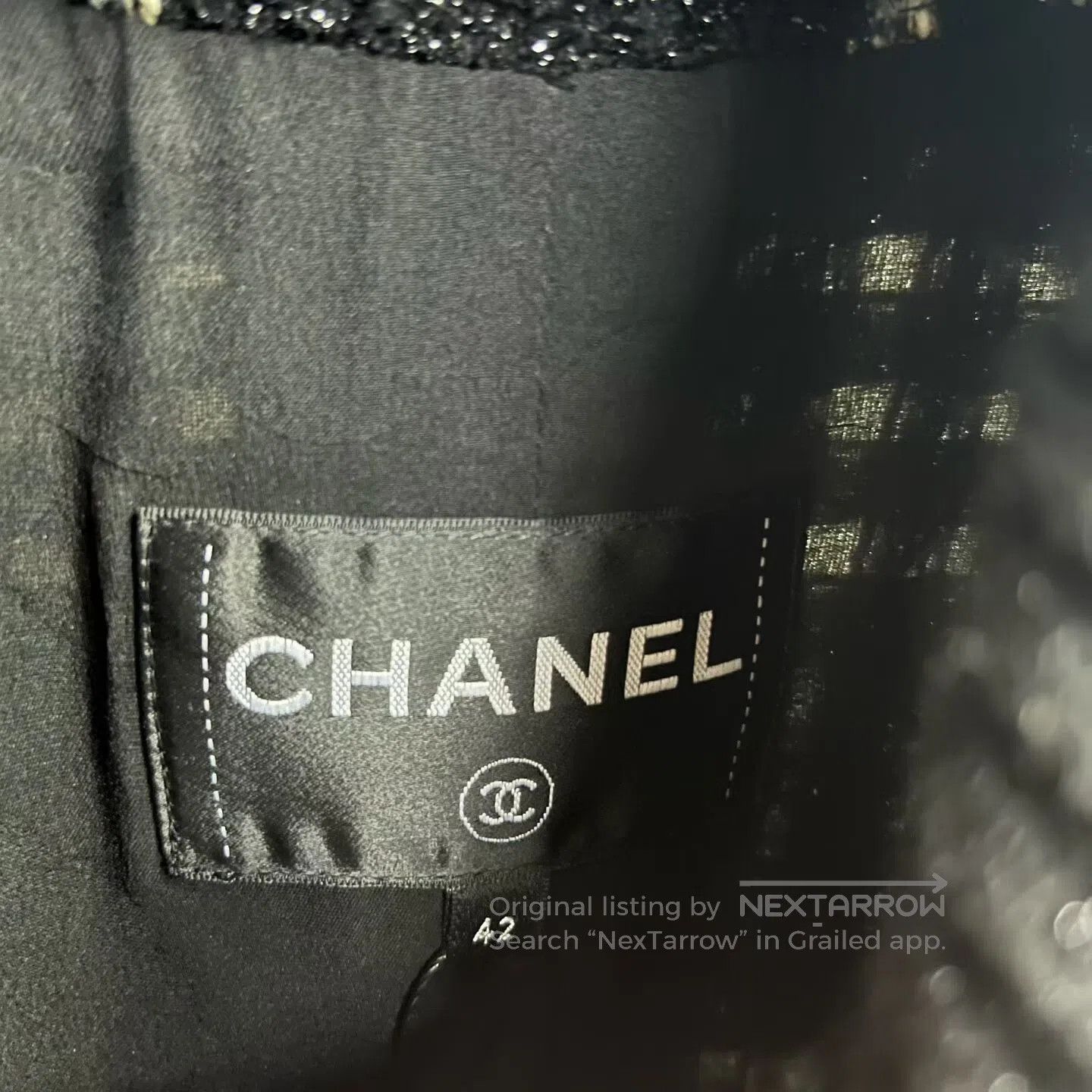 Chanel Chanel Checkered collar, single-button long-sleeve jacket Size US XS / EU 42 / 0 - 2 Thumbnail