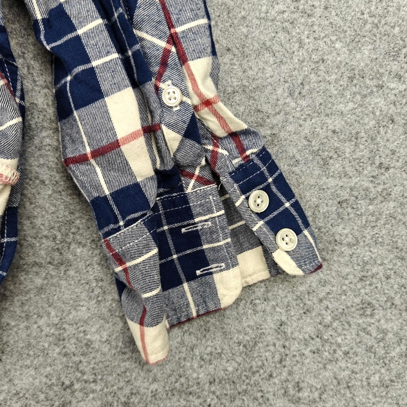 J.Crew J Crew Shirt Womens Large Blue Plaid Flannel Button Front Cotton Long Sleeve Size L / US 10 / IT 46 - 3 Thumbnail