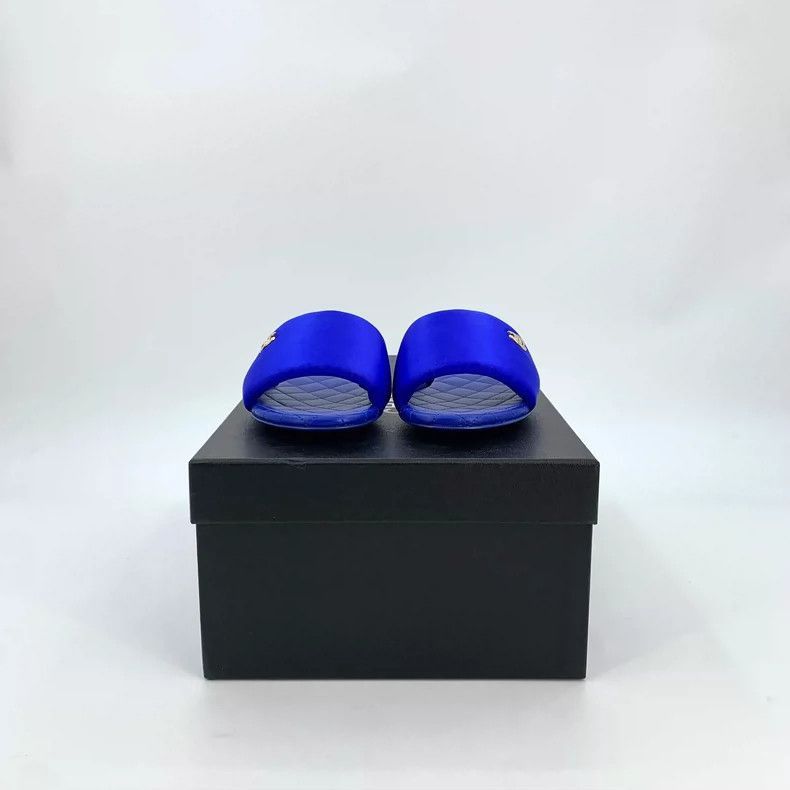 Chanel Chanel Blue Logo Satin Casual Slide Sandals -2505 Size US 8 / EU 41 - 9 Thumbnail