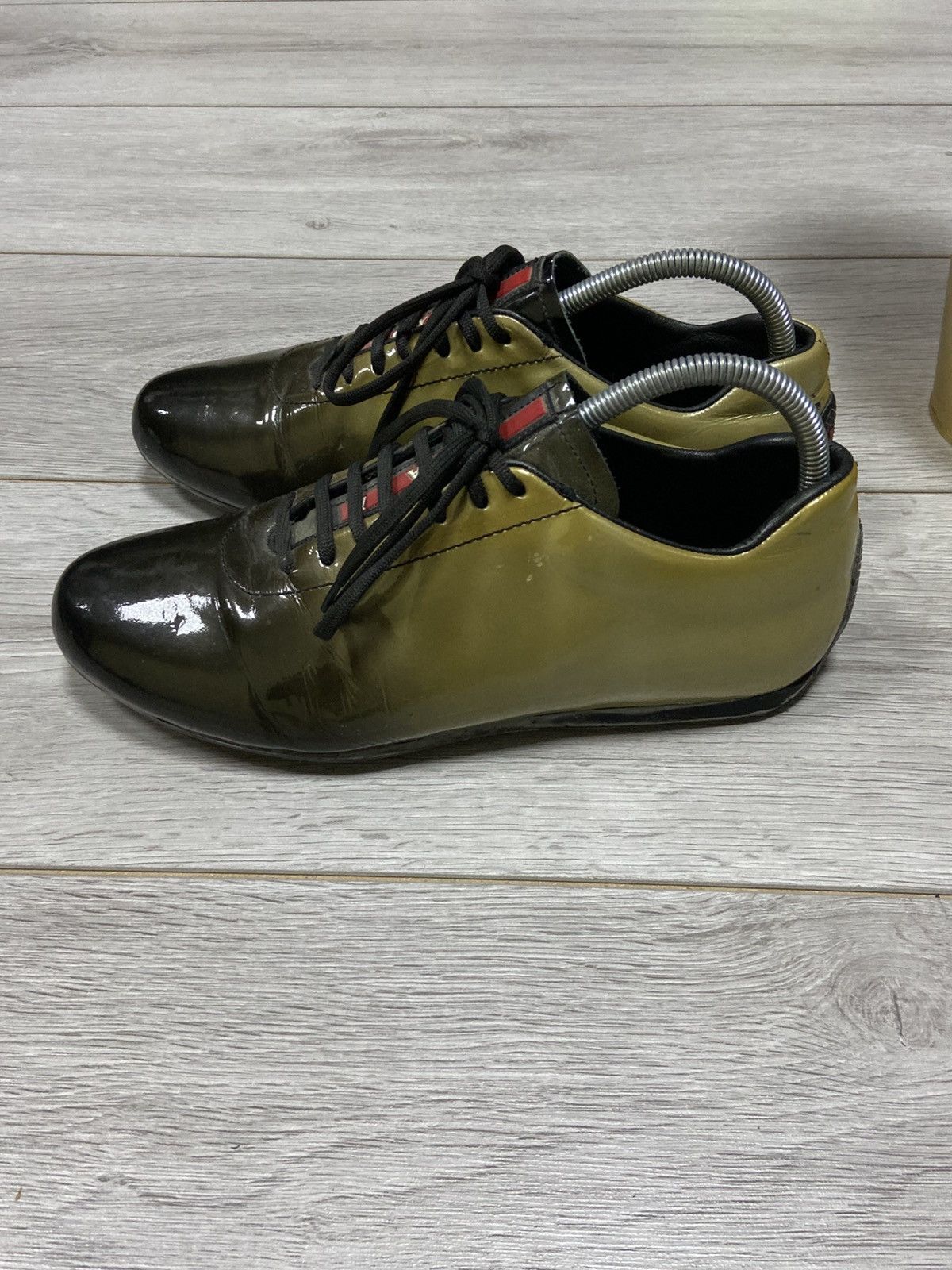 Prada Prada RARE red tab vintage lacquered sneakers logo Size US 7 / EU 40 - 7 Thumbnail