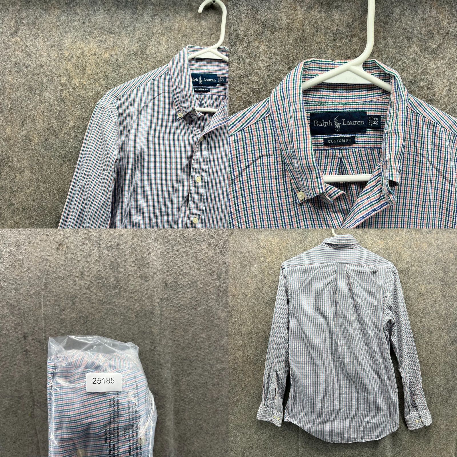 Polo Ralph Lauren VINTAGE Polo Ralph Lauren Shirt Men 14.5 32/33 Plaid Pink Blue Button-Down Casual/Business/Workwear Mens Size US M / EU 48-50 / 2 - 8 Thumbnail