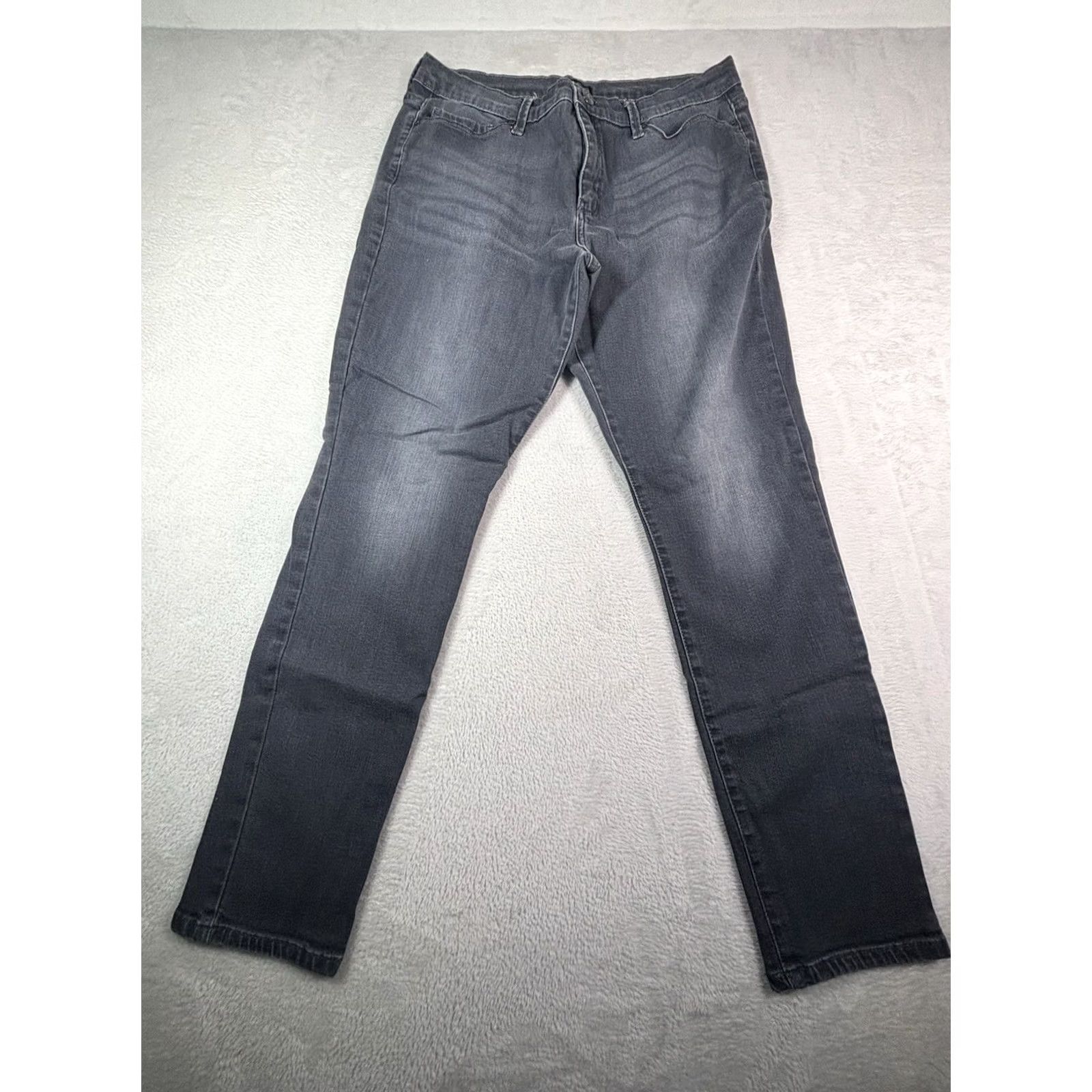 Lee LEE Women's Jeans Slim Fit 16 Medium Denim Black 5-Pocket Belt Loops Slimming Stretch Jeans Size 38" / US 16 / IT 52 - 2 Thumbnail