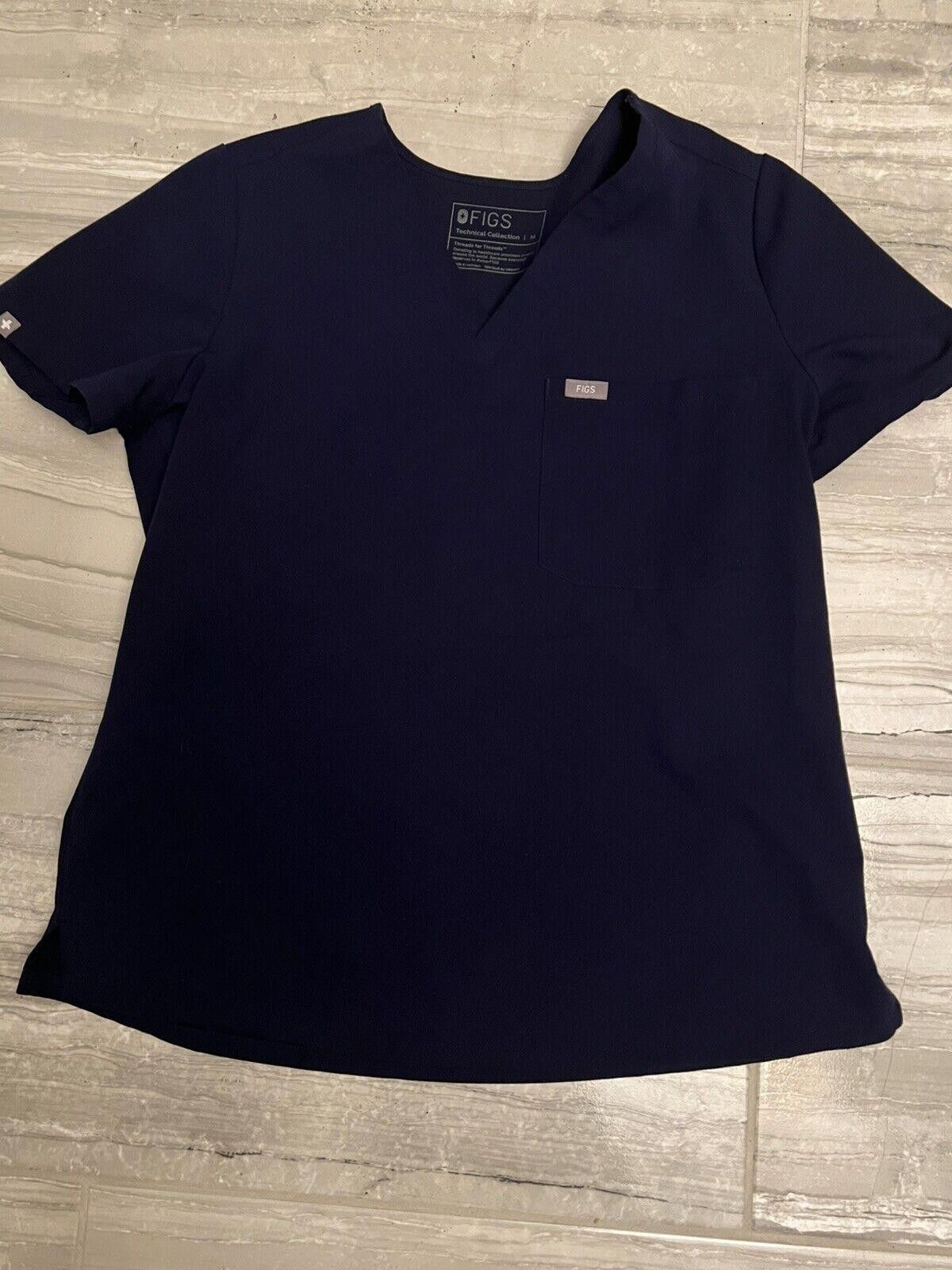 Designer FIGS Catarina One Pocket Scrub Top Blue Size Medium Size ONE SIZE - 2 Thumbnail