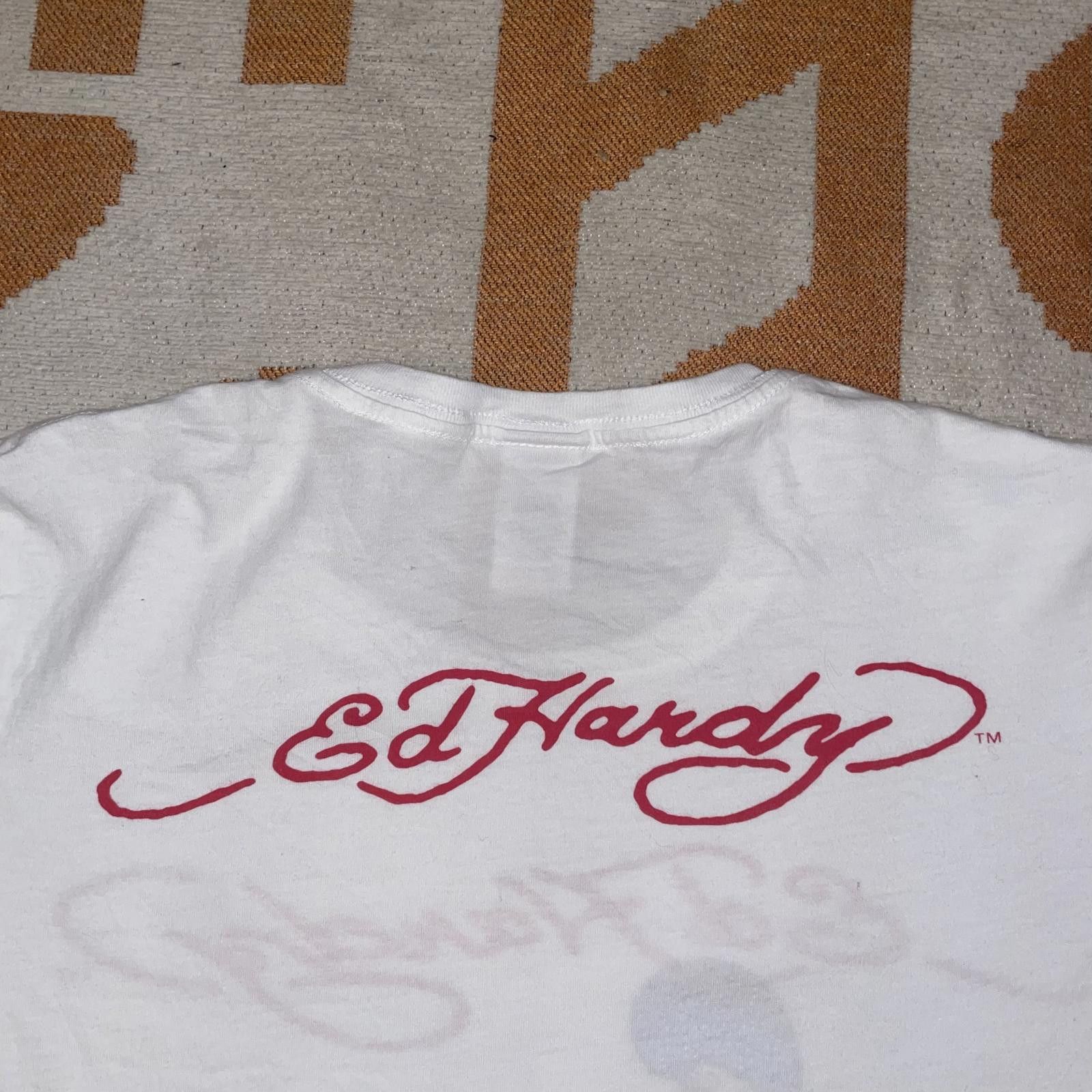 Ed Hardy Ed Hardy 00s Embellished Skull T-Shirt L Size US L / EU 52-54 / 3 - 4 Thumbnail