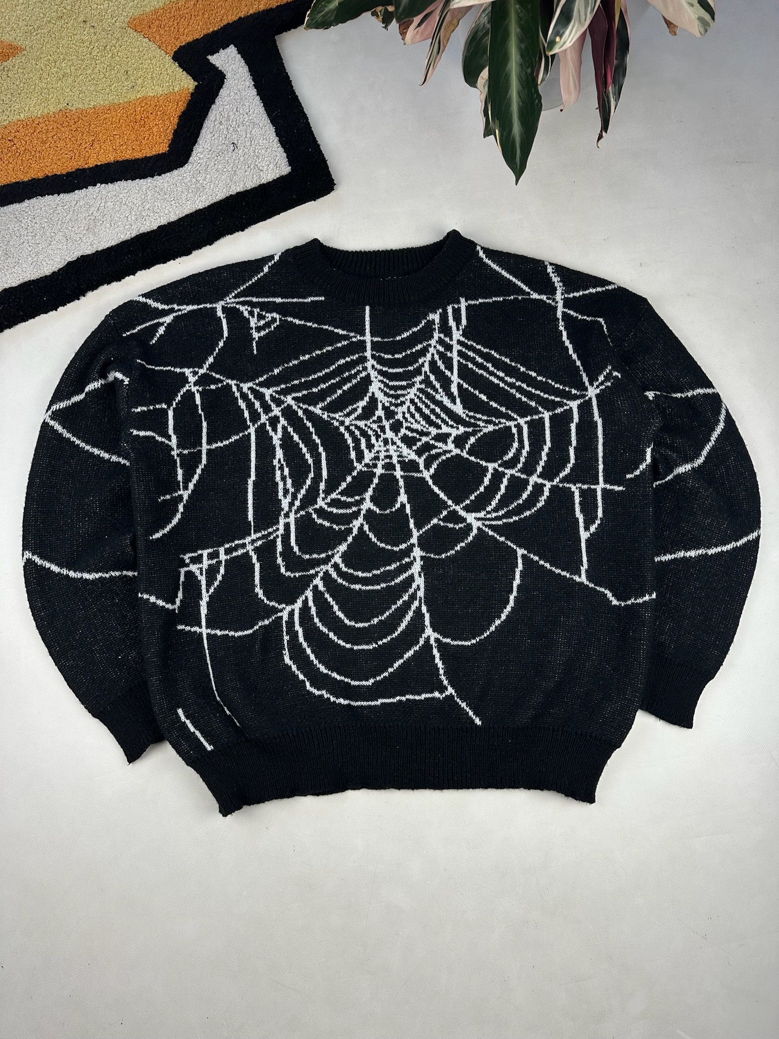 Vintage Spider Web Sweater Pullover y2k Size US L / EU 52-54 / 3 - 5 Thumbnail