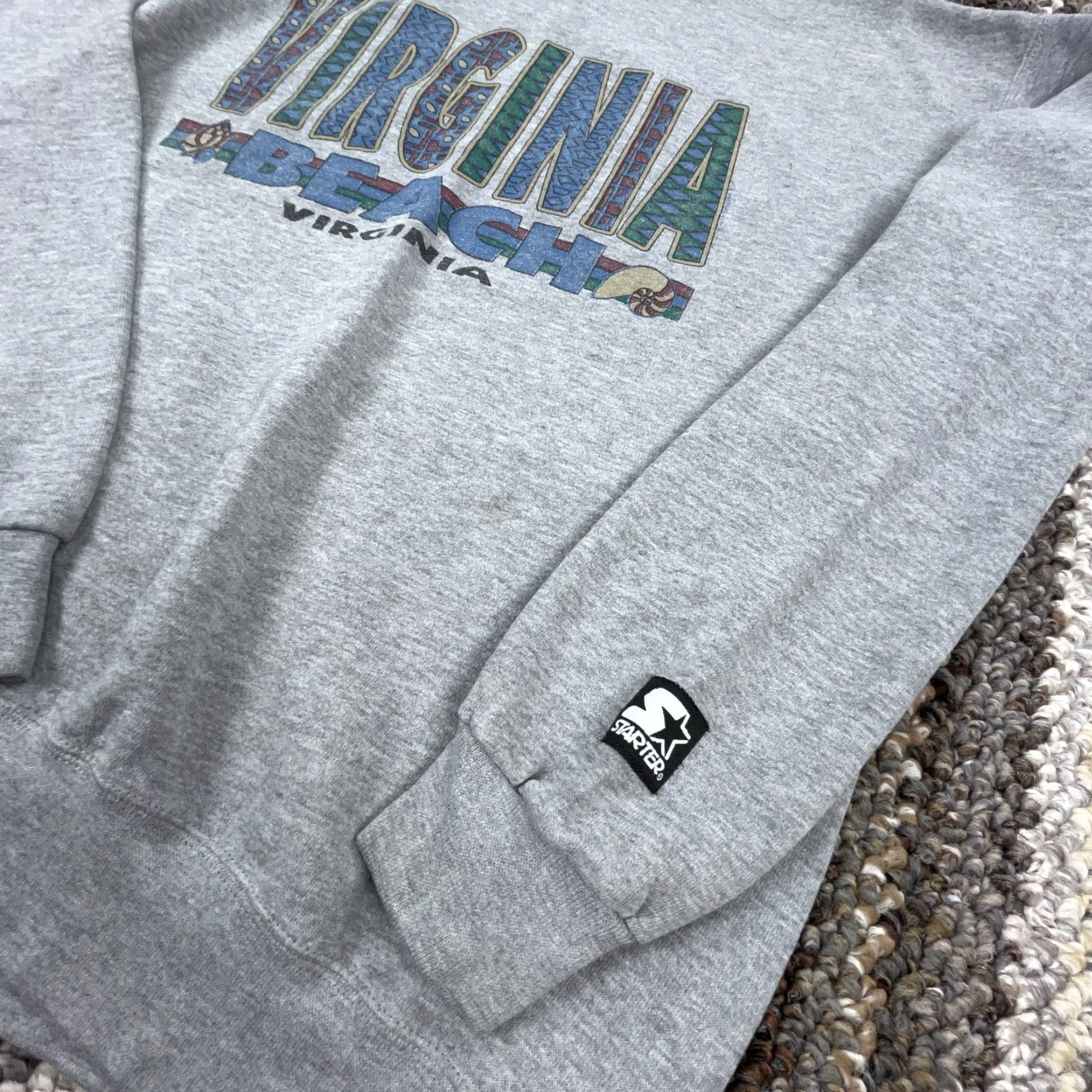 Starter VINTAGE Starter Sweatshirt Men Large Gray Crew Neck 90s Navy Military USA Classic Retro Hipster School College Shirt Size US S / EU 44-46 / 1 - 6 Thumbnail