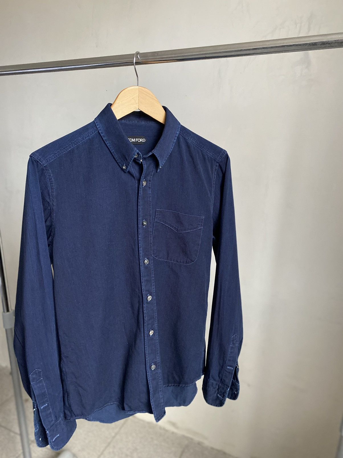 Tom Ford Tom Ford denim luxury shirt button down chest pocket Size US S / EU 44-46 / 1 - 4 Thumbnail