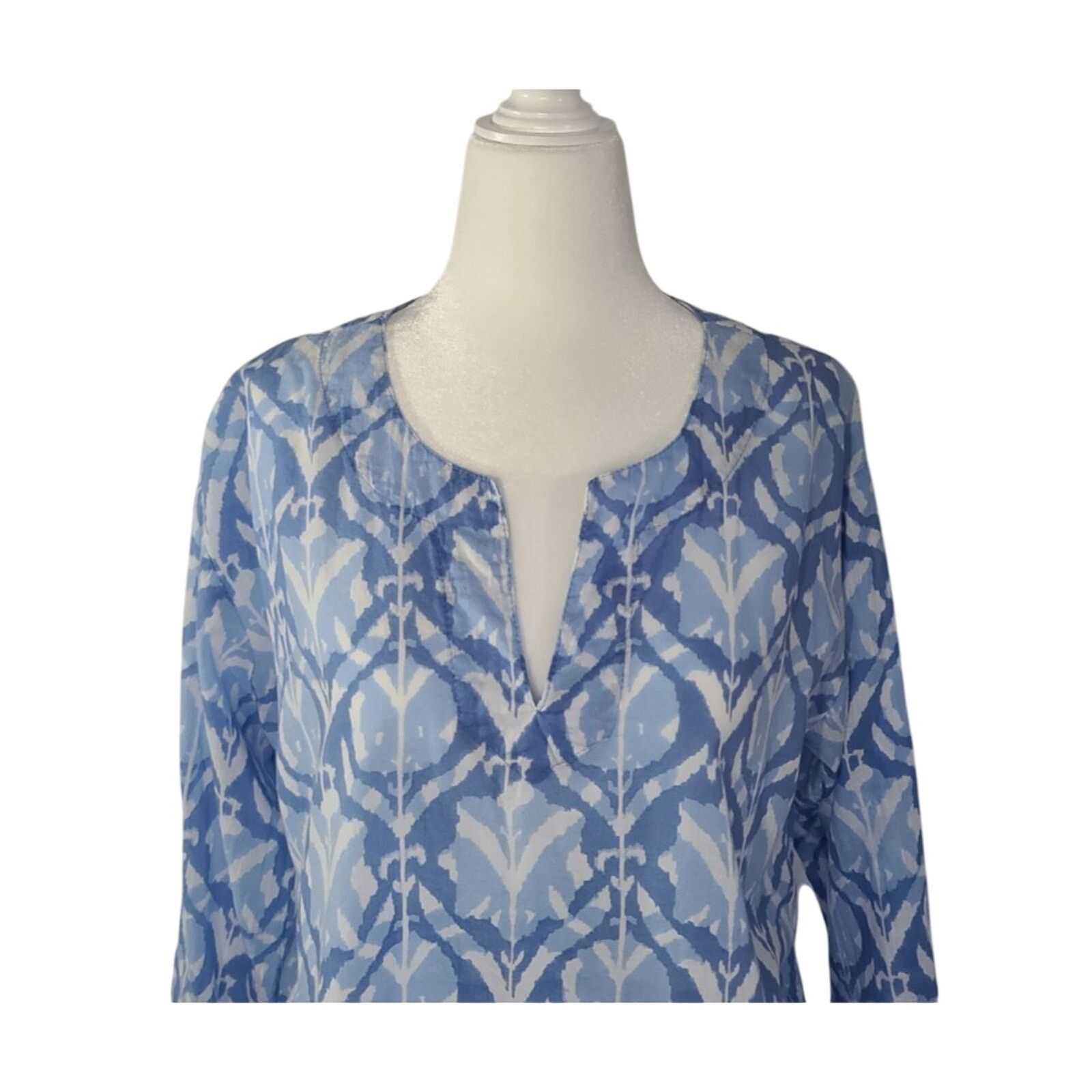 Other Dolma Women's Blue Addison Kurta Cotton Tunic Top Large Size L / US 10 / IT 46 - 3 Thumbnail