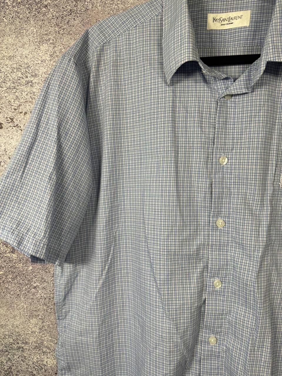 Yves Saint Laurent YSL Yves Saint Laurent Check Short Sleeve Shirt Button XL Size US XL / EU 56 / 4 - 5 Thumbnail