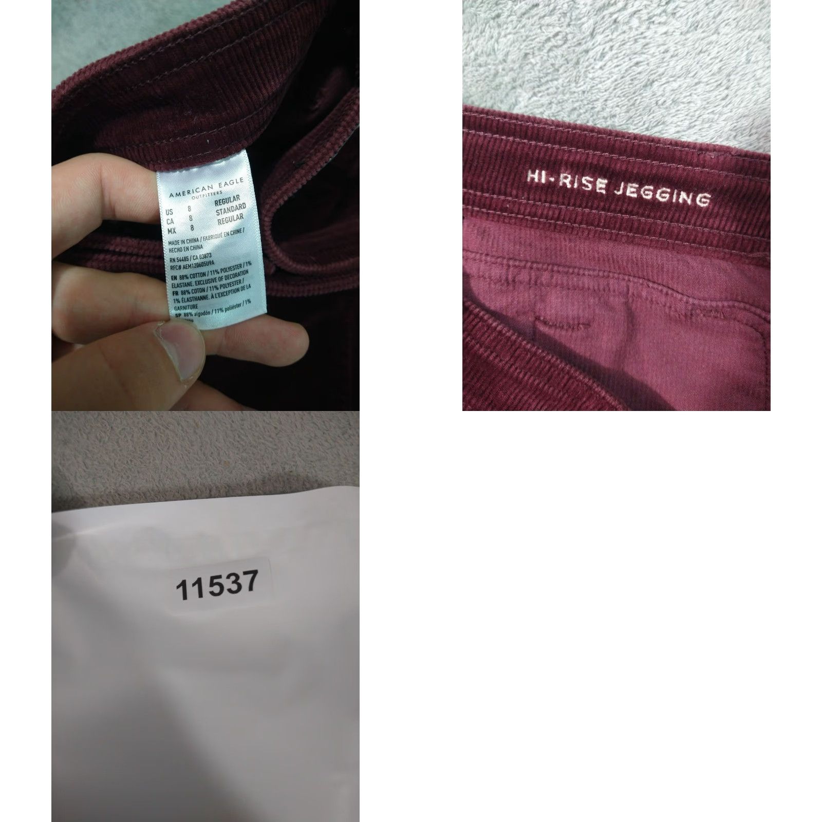 American Eagle Outfitters American Eagle Outfitters Jeans Womens 8 Red Corduroy Jegging High Rise Button Stretch Retro 90s Mens Womens Boys Girls Size 30" / US 8 / IT 44 - 8 Thumbnail