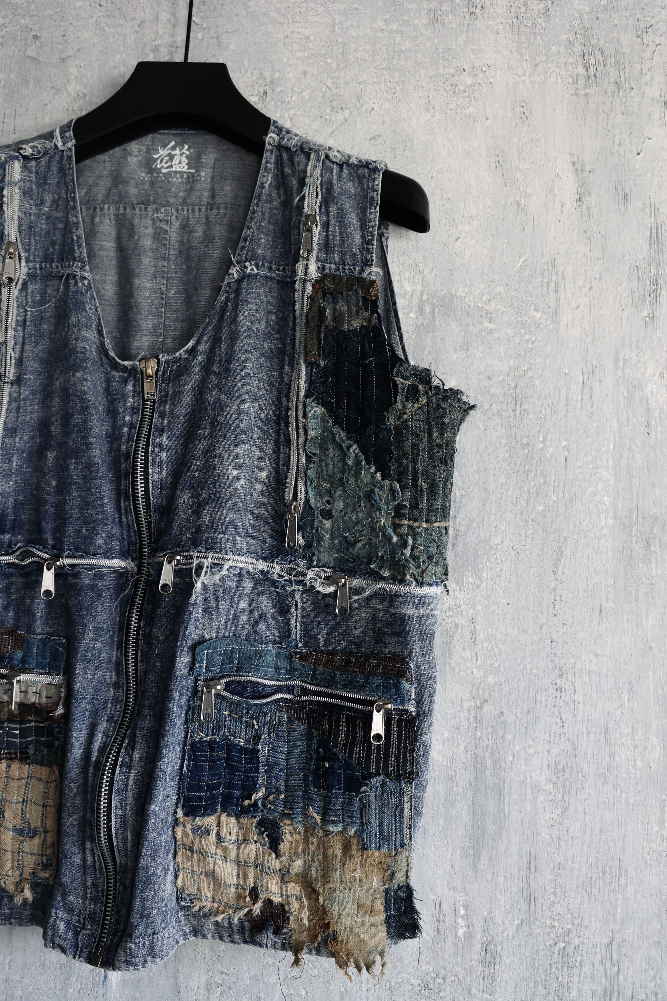 Hana Indigo Denim vest Boro the vintage japan textiles Size US S / EU 44-46 / 1 - 3 Thumbnail