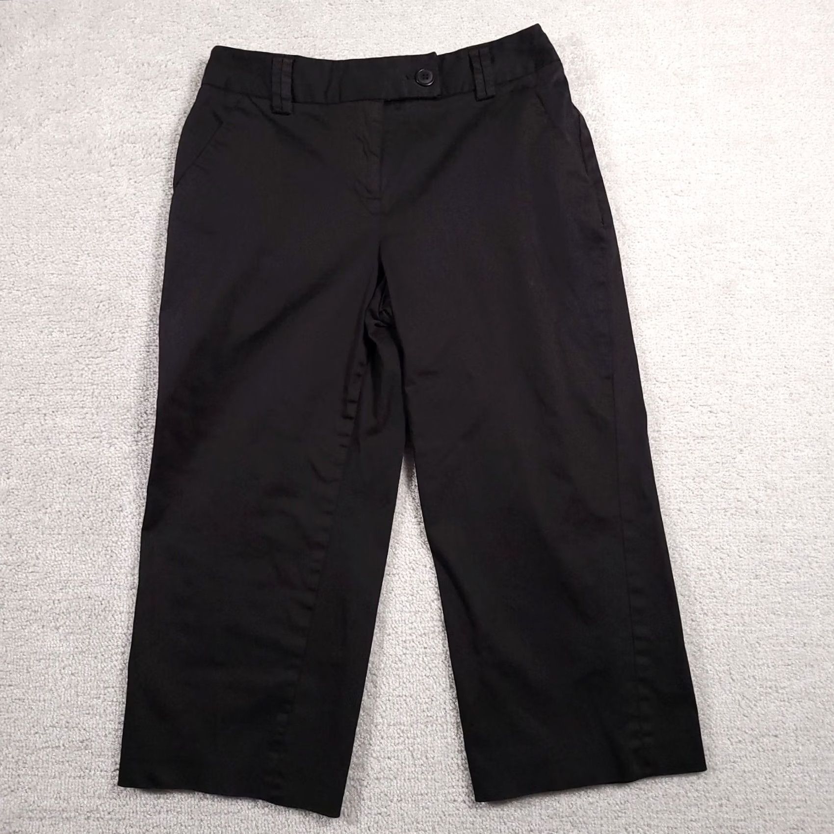 Vintage Pursuits Capri Dress Pants Women's 8P Petite Black Pockets Mid Rise Straight Leg Pants Pants Size 30" / US 8 / IT 44 - 2 Thumbnail